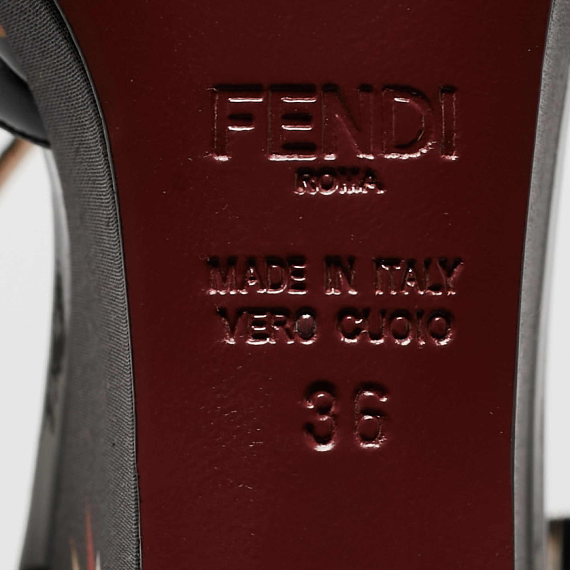 Fendi Black Patent Leather Bird Of Paradise T-Strap Wedge Sandals Size 36