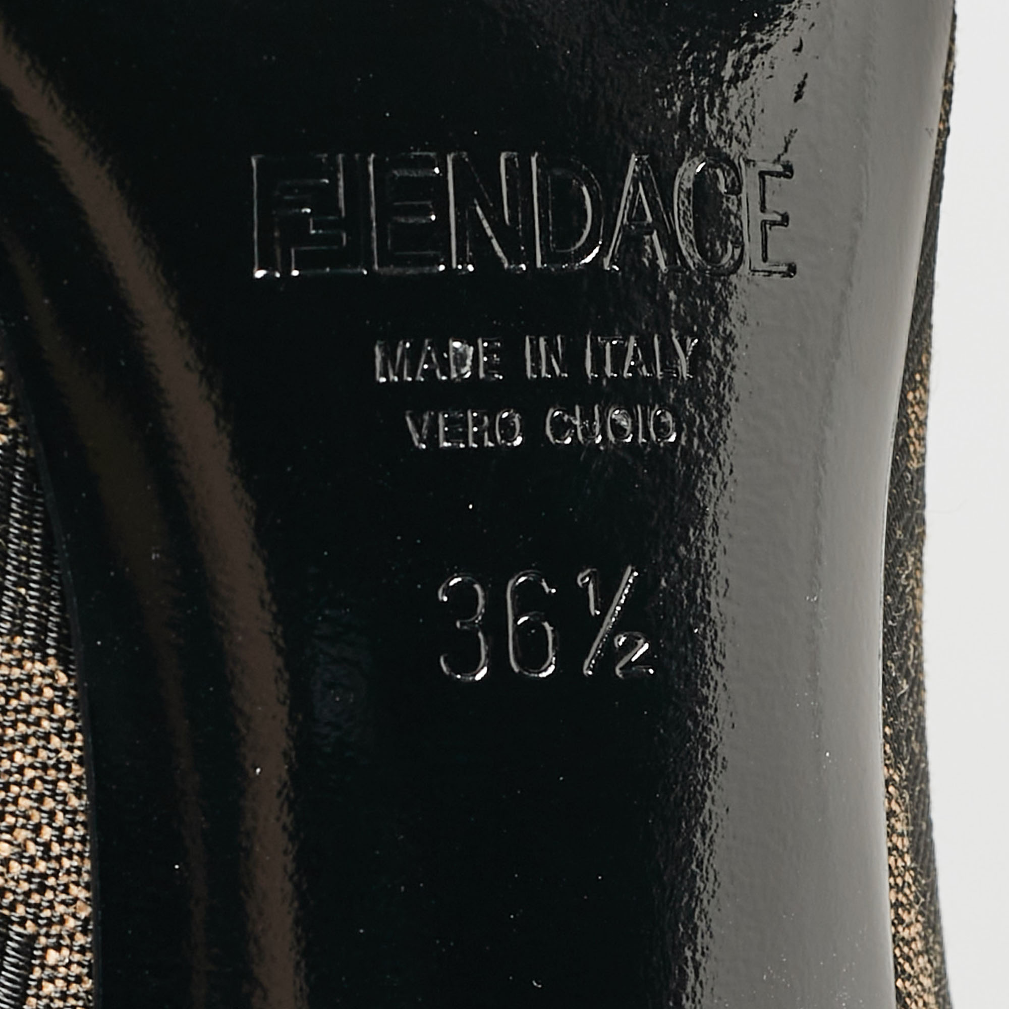 Fendi X Versace Fendace Brown Zucca Canvas Medusa Pumps Size 36.5