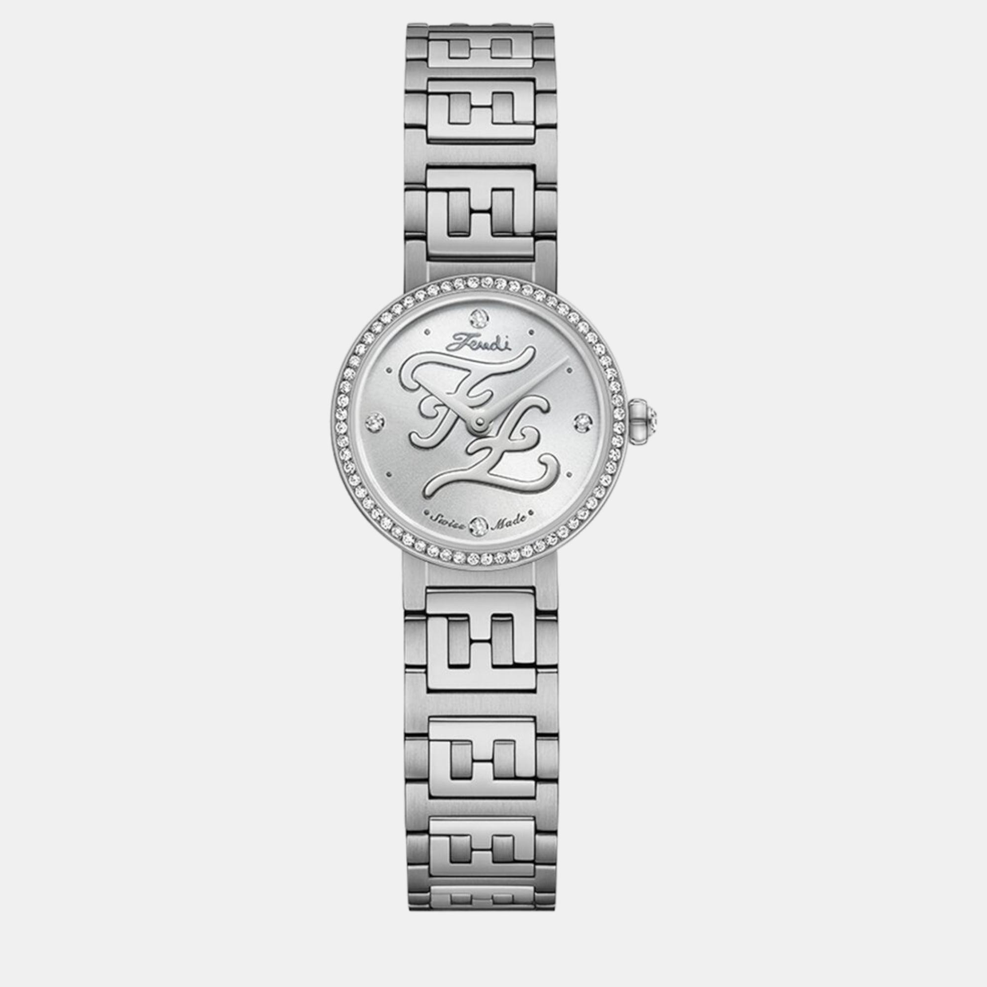 Fendi Silver Steel Watch