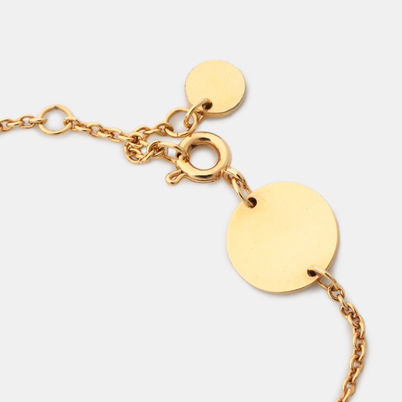 Fendi F Is Fendi Crystal Gold Tone Bracelet