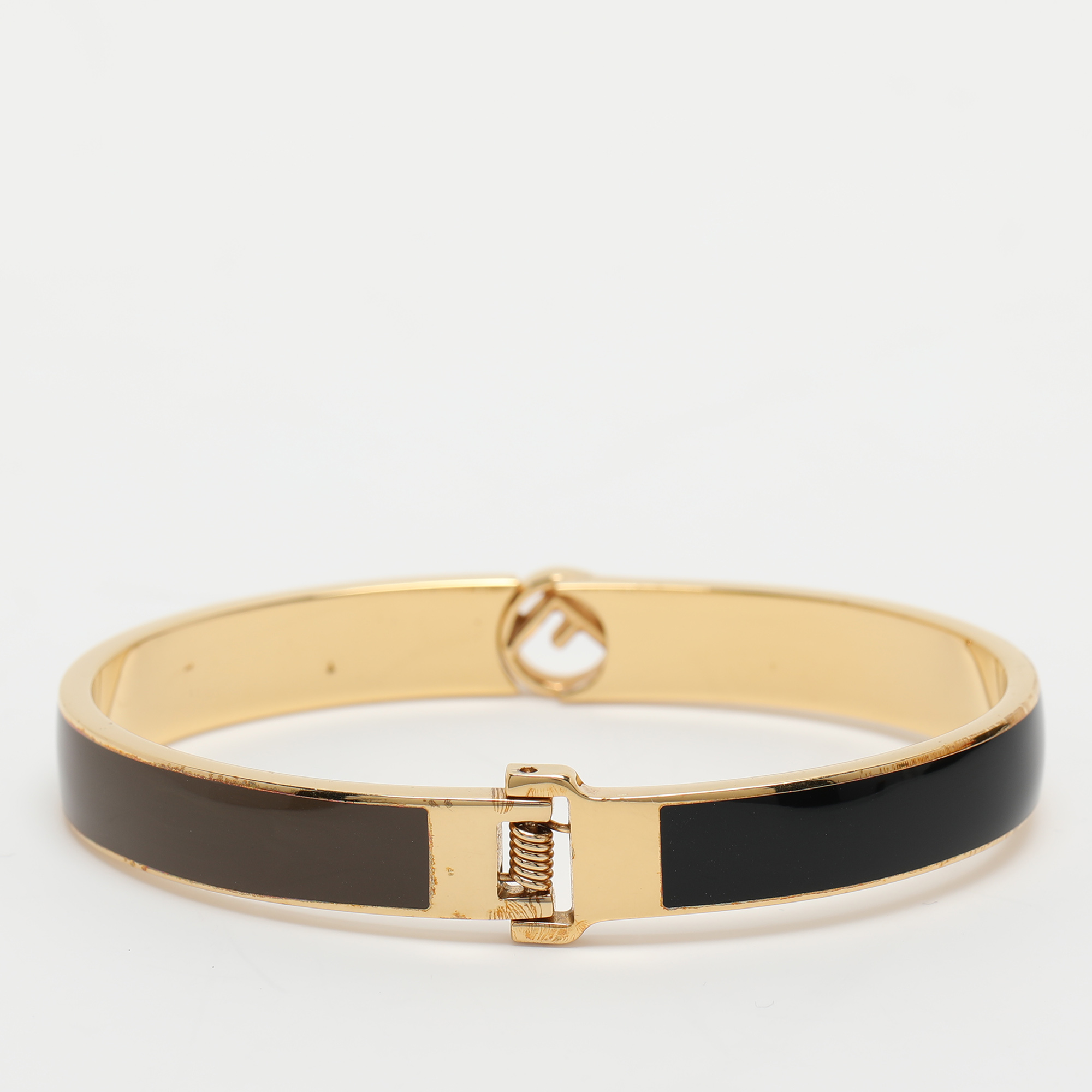 Fendi F Is Fendi Bicolor Enamel Gold Tone Bracelet L