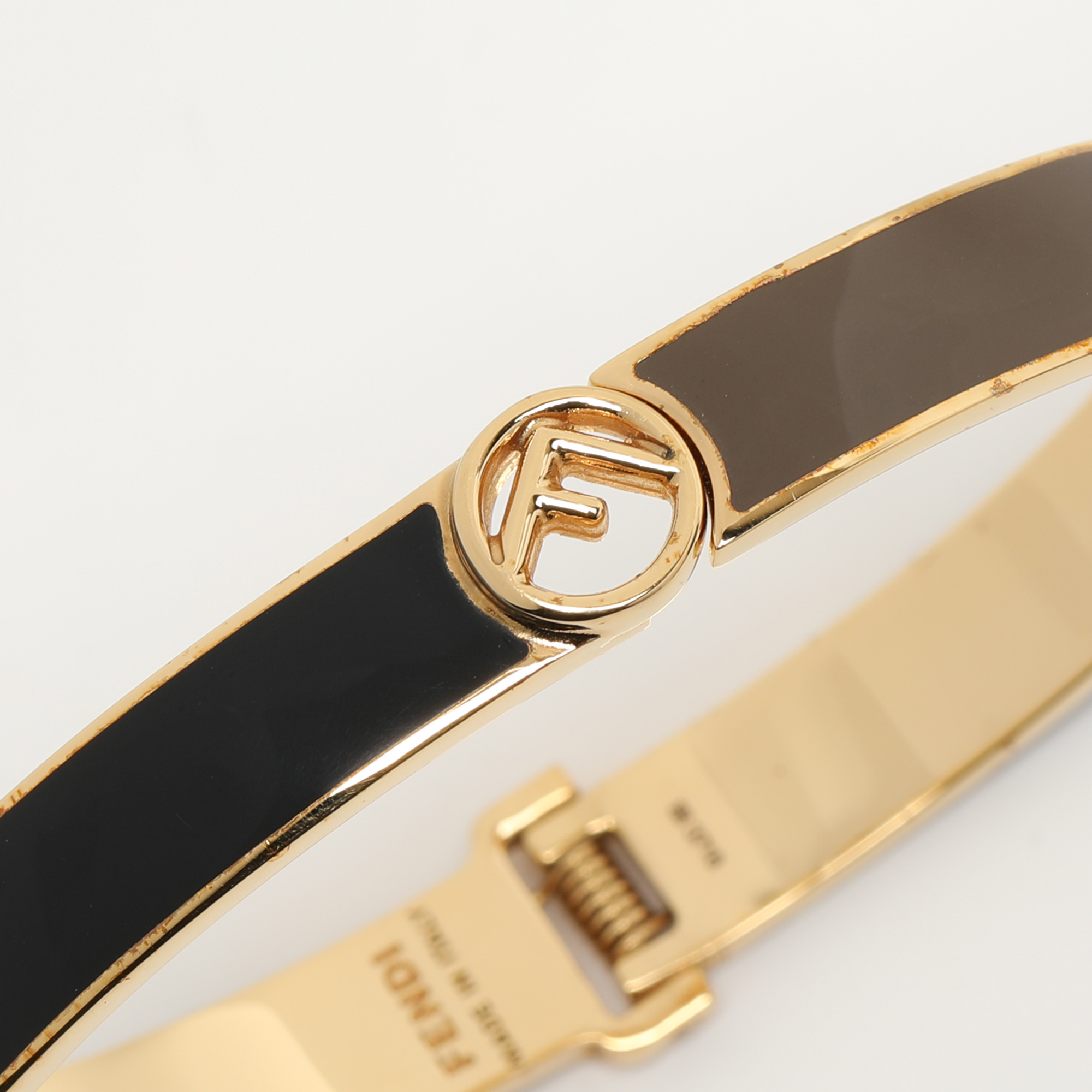 Fendi F Is Fendi Bicolor Enamel Gold Tone Bracelet L