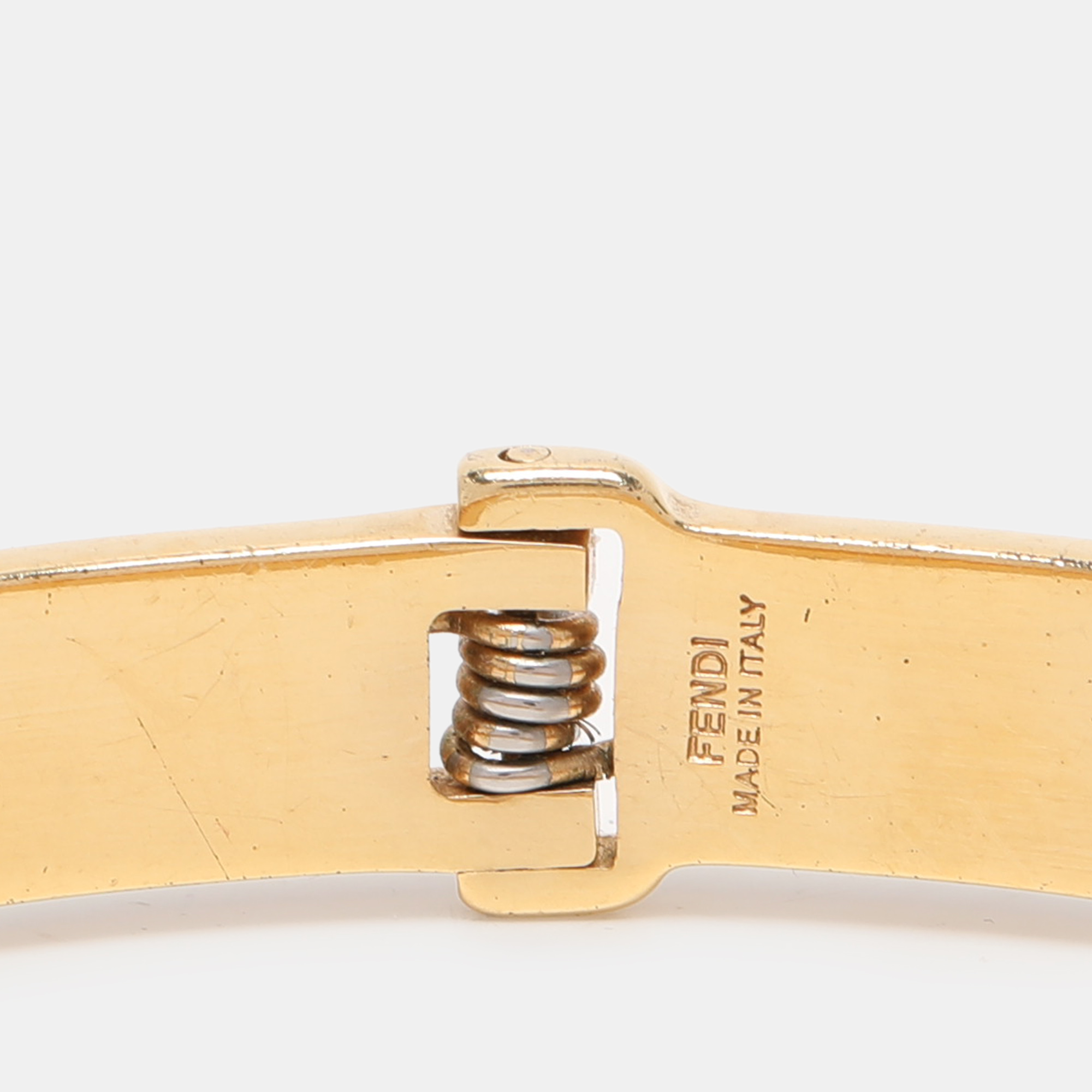 Fendi Fendista Bicolor Enamel Gold Tone Bracelet M