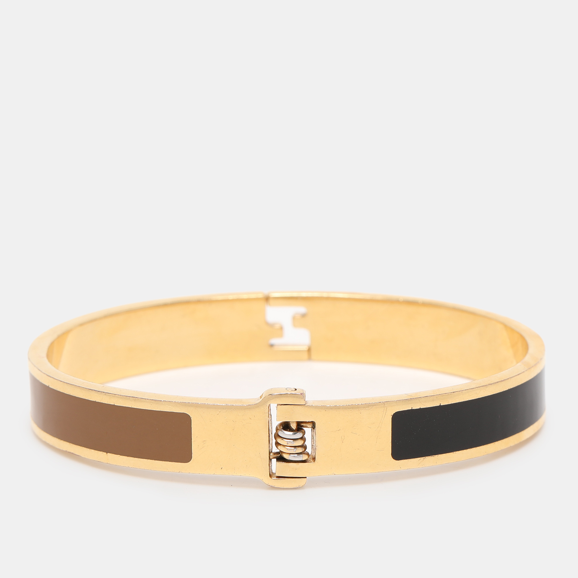 Fendi Fendista Bicolor Enamel Gold Tone Bracelet M