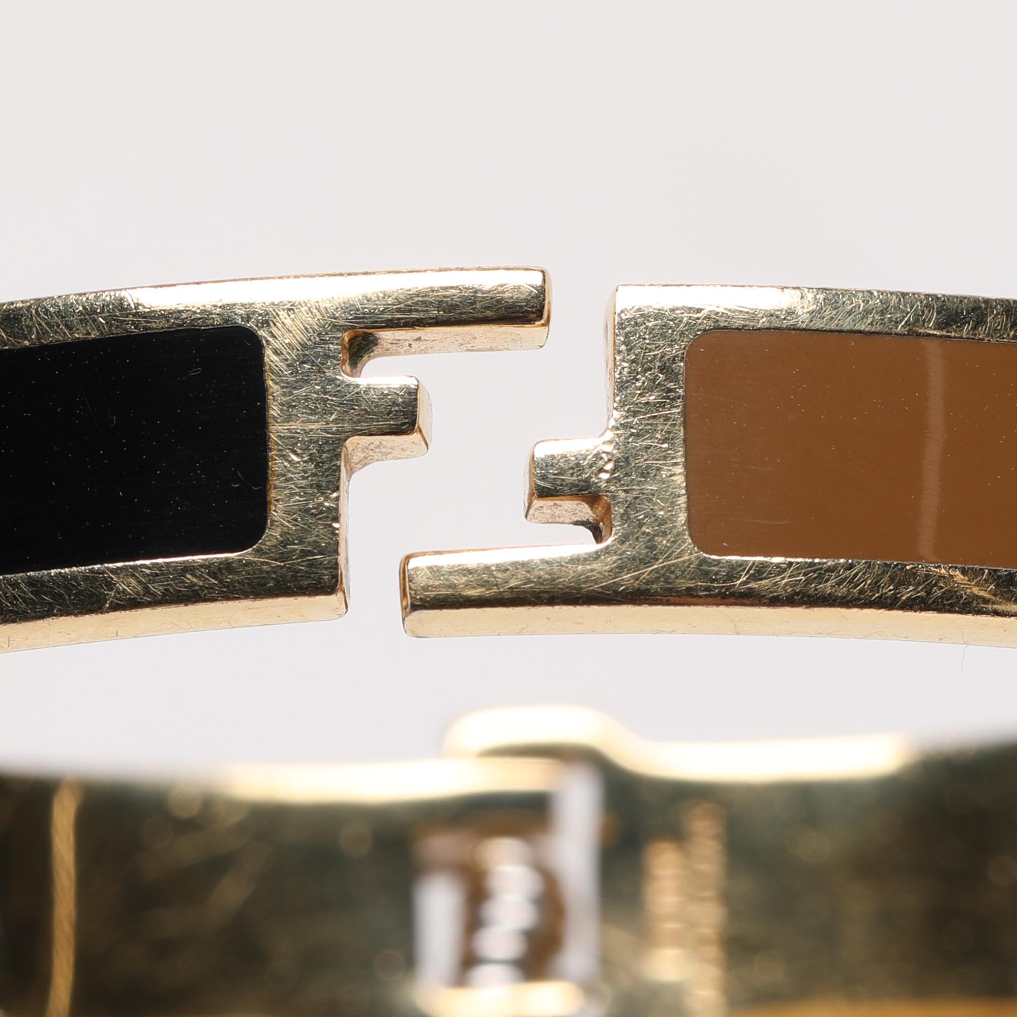 Fendi Fendista Bicolor Enamel Gold Tone Bracelet M