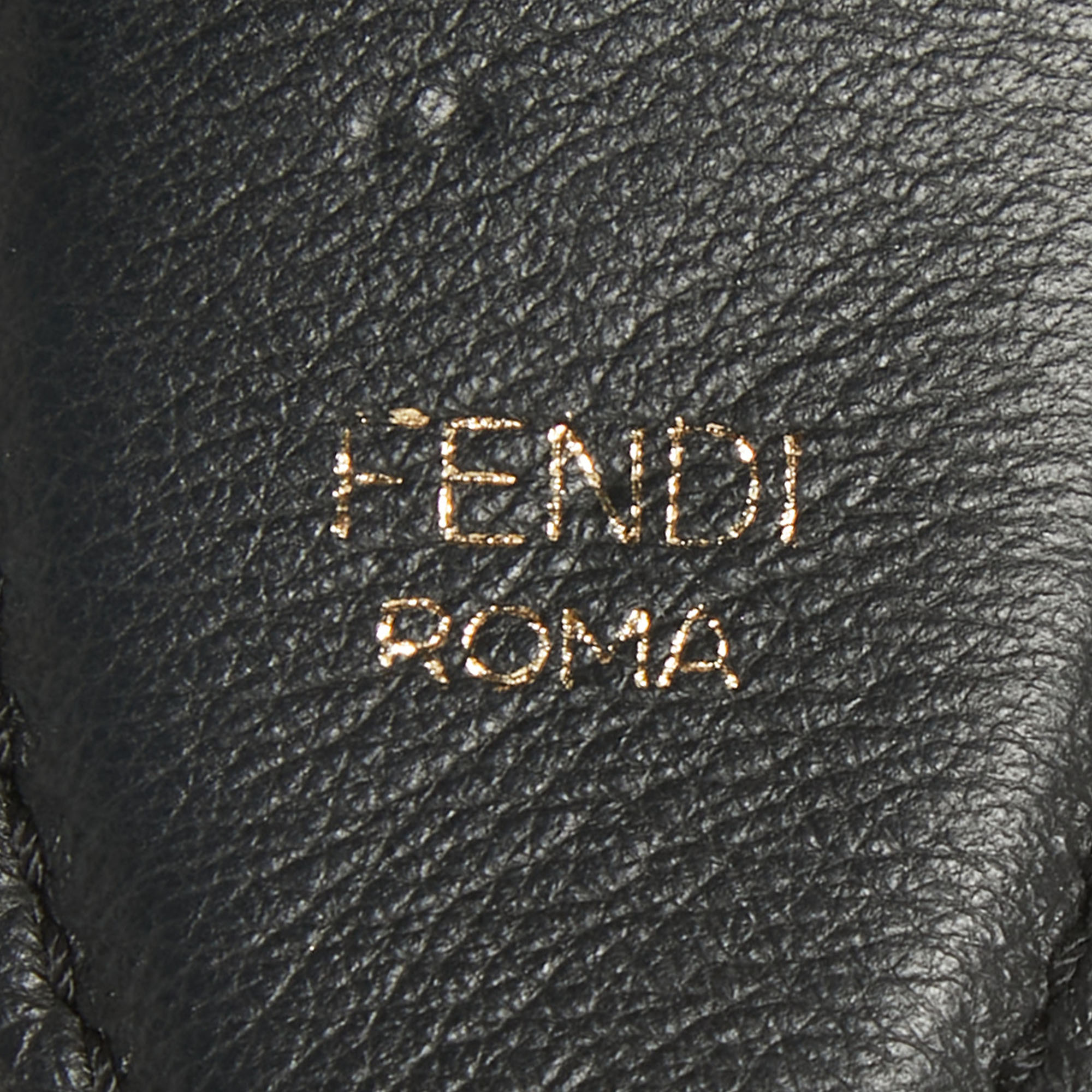 Fendi Black Leather Studded Strap You Shoulder Bag Strap