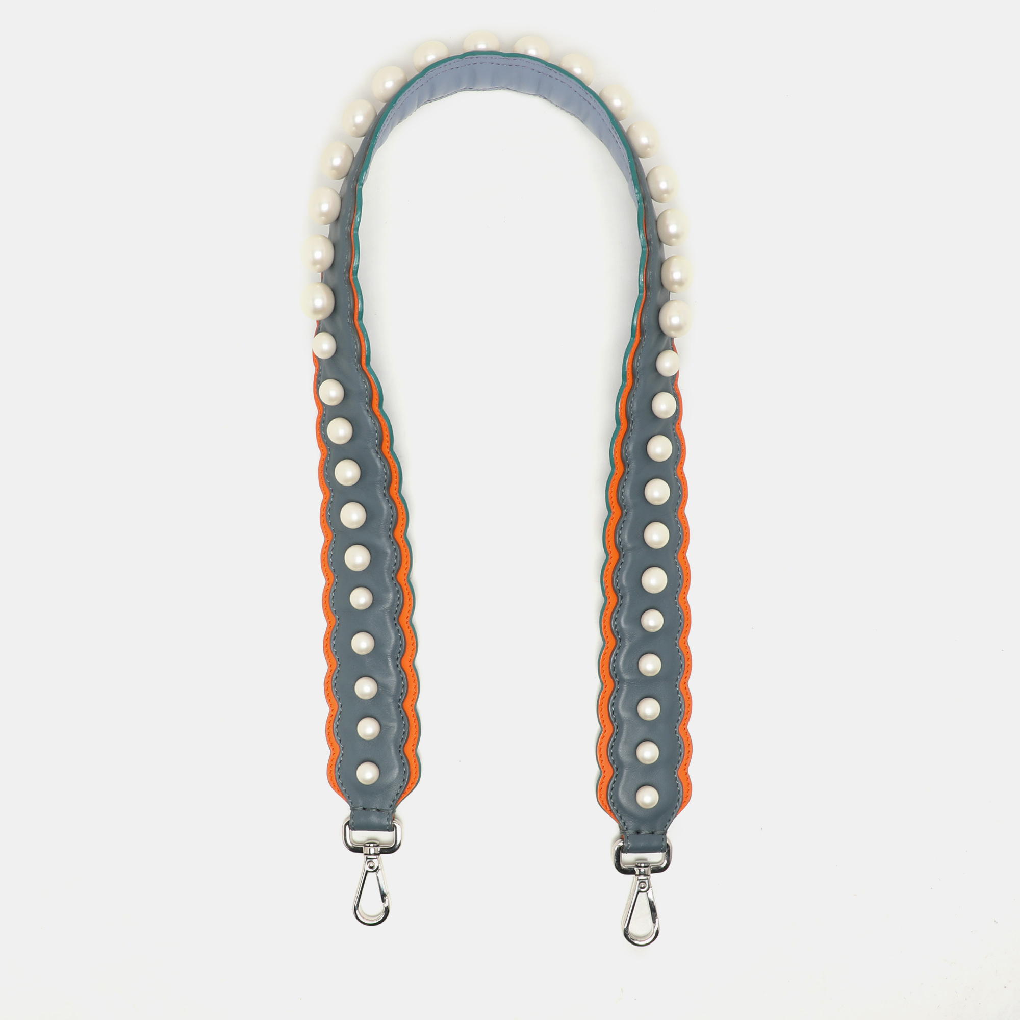 Fendi Blue/Orange Leather Pearl Embellished Strap You Shoulder Strap
Fendi Blue/Orange Leather Pearl Embellished Strap You Shoulder Strap