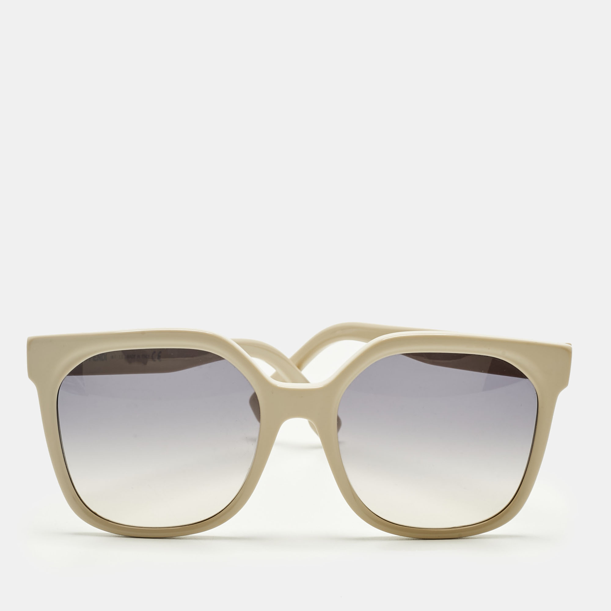 Fendi Ivory/Blue Gradient FF40007I Square Sunglasses, White 
Fendi Ivory/Blue Gradient FF40007I Square Sunglasses, White