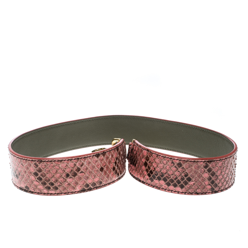 Fendi Pink Snake Skin Interchangeable Shoulder Strap