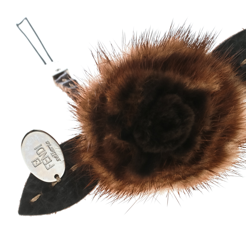 Fendi Brown Flower Fur Leather Cell Phone Strap Charm
Fendi Brown Flower Fur Leather Cell Phone Strap Charm