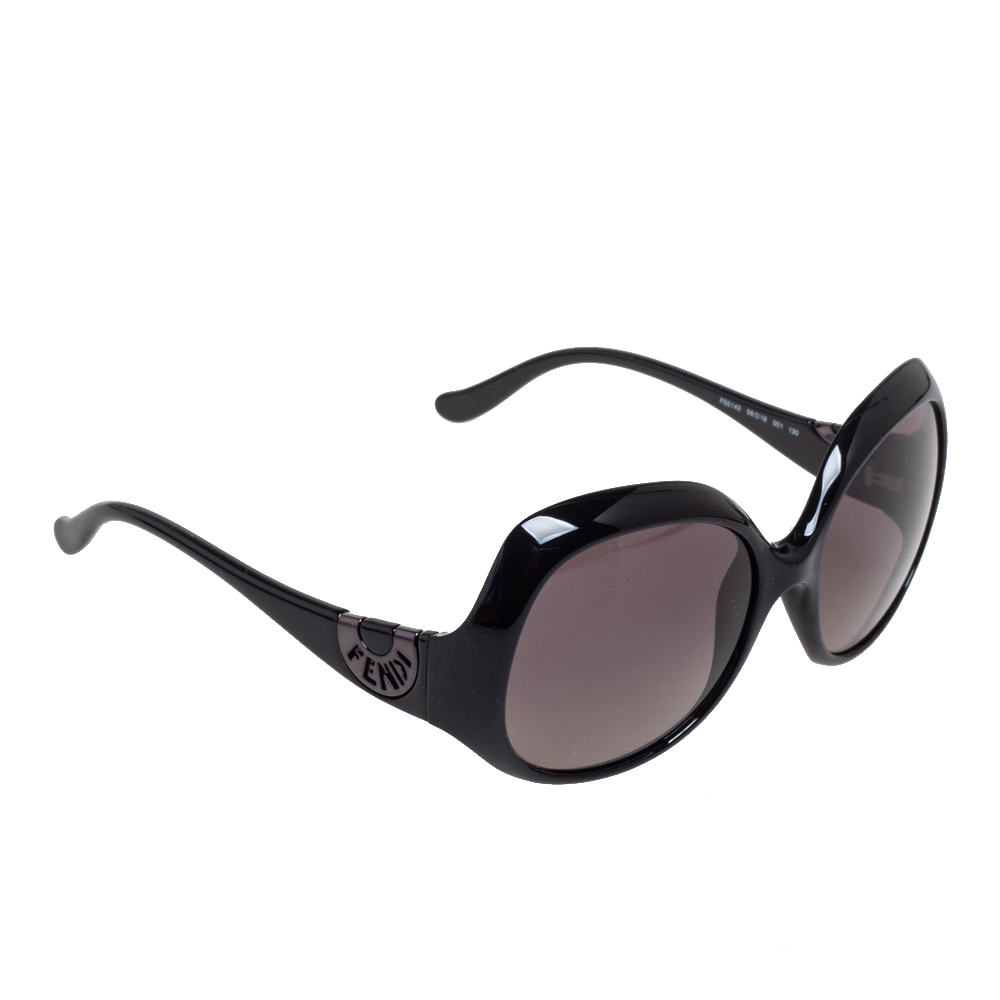 Image of Fendi Black/ Grey Gradient FS Oversized Sunglasses