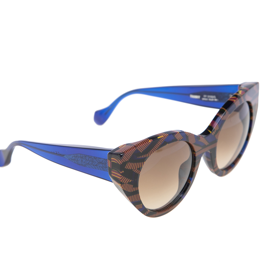 Fendi Blue and Brown Fanny FF0105/S Cat Eye Sunglasses