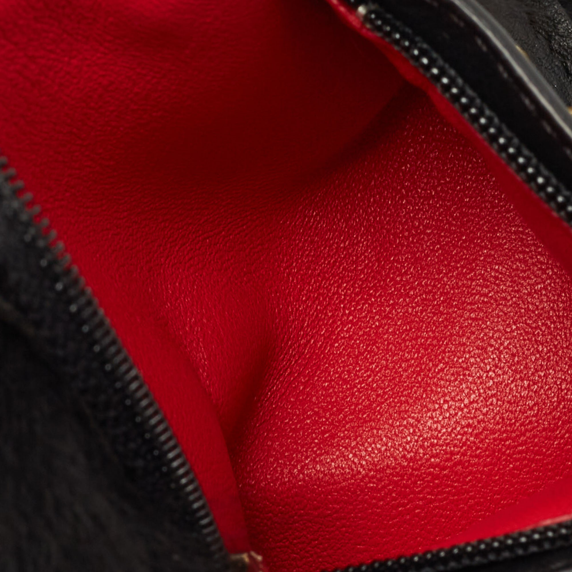 Fendi  Black Leather And Fox Fur Hypnoteyes Bag Charm