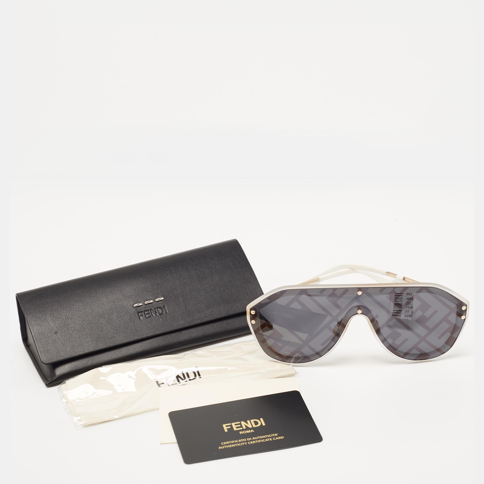 Fendi Black/Grey Monogram FF M0039/G/S Shield Sunglasses
