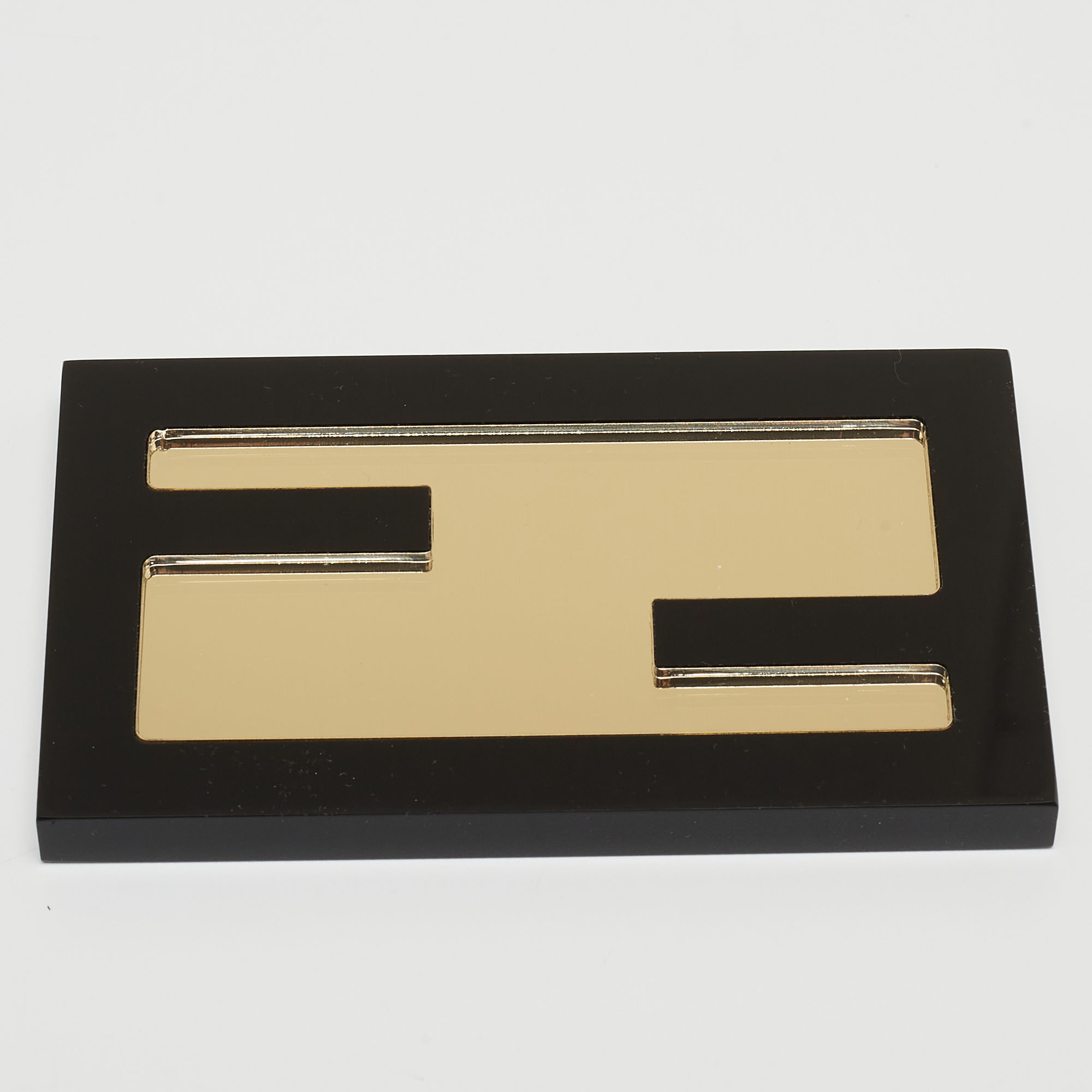 Fendi Black/Gold FF Logo Pocket Mirror