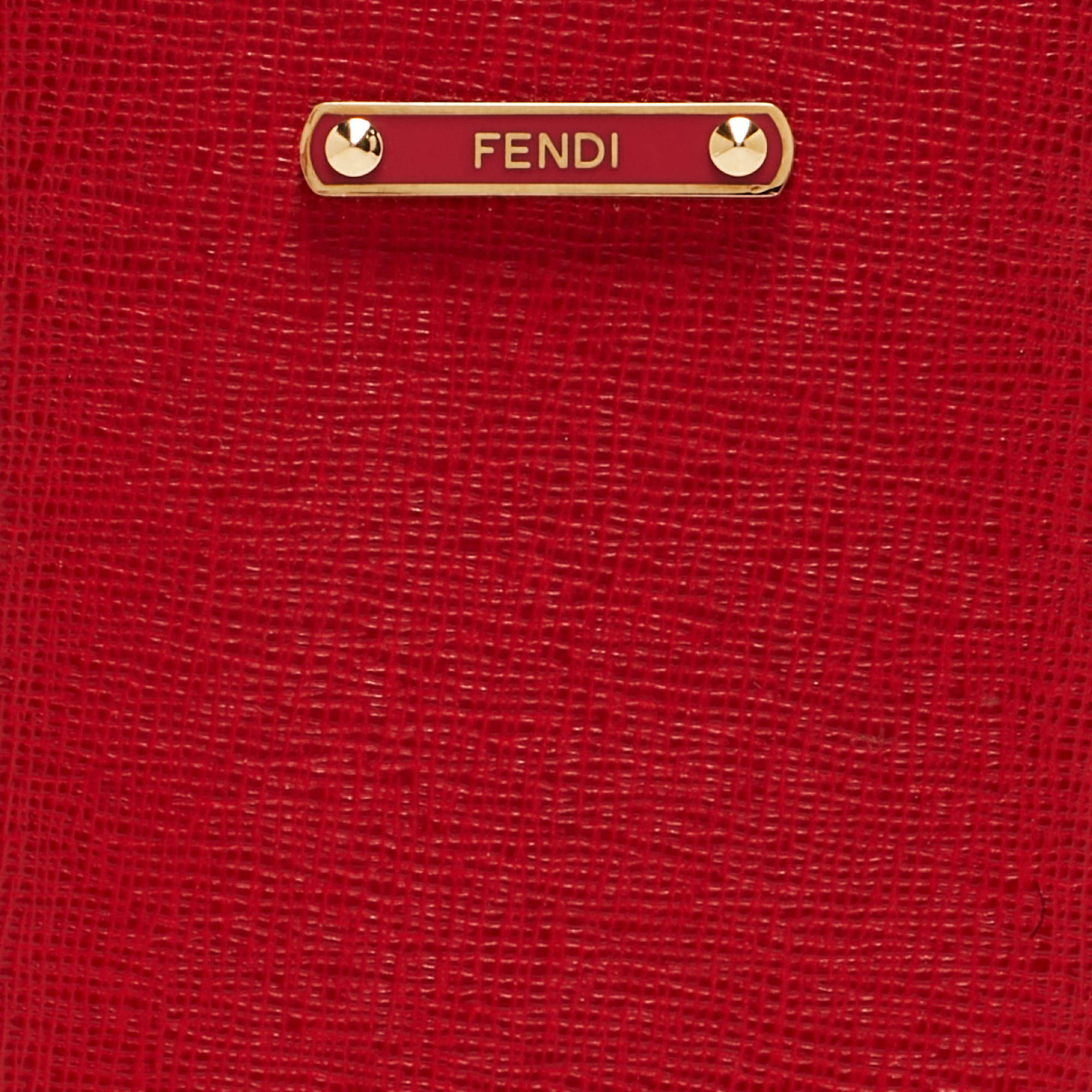 Fendi Red Leather Logo Phone Cover