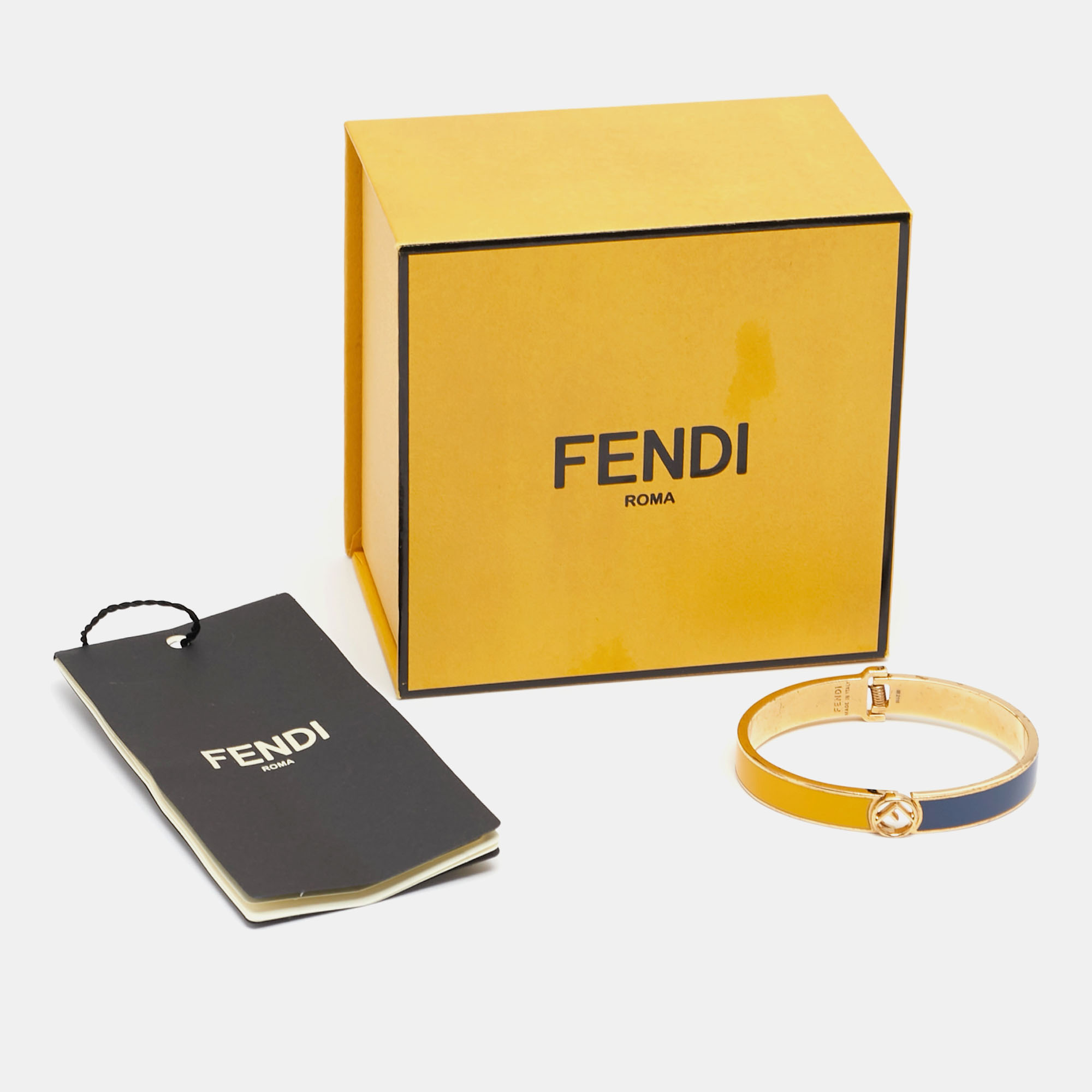 Fendi F Is Fendi Bicolor Enamel Gold Tone Bracelet S