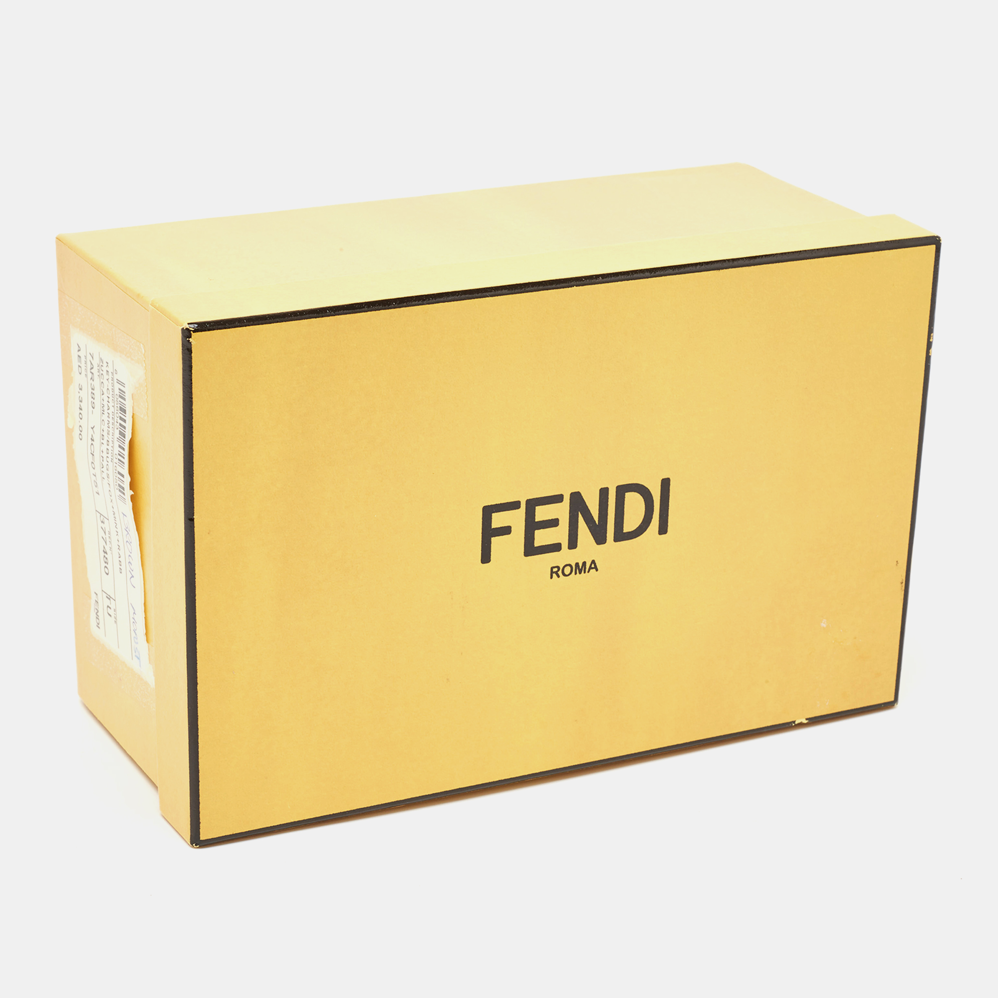 Fendi Black/White Leather & Mink Yukarito Karl Lagerfeld Shoulder Strap