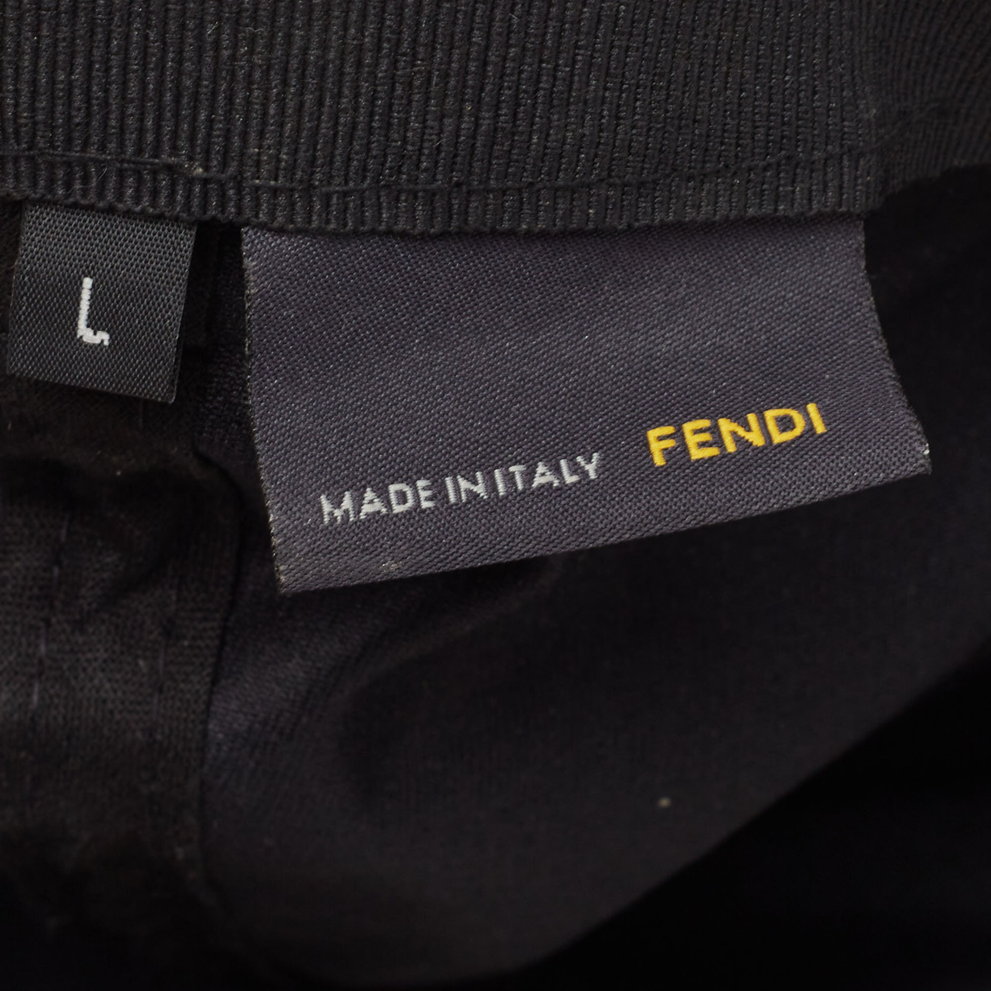 Fendi Black FF Patterned Nylon Blend Cap L