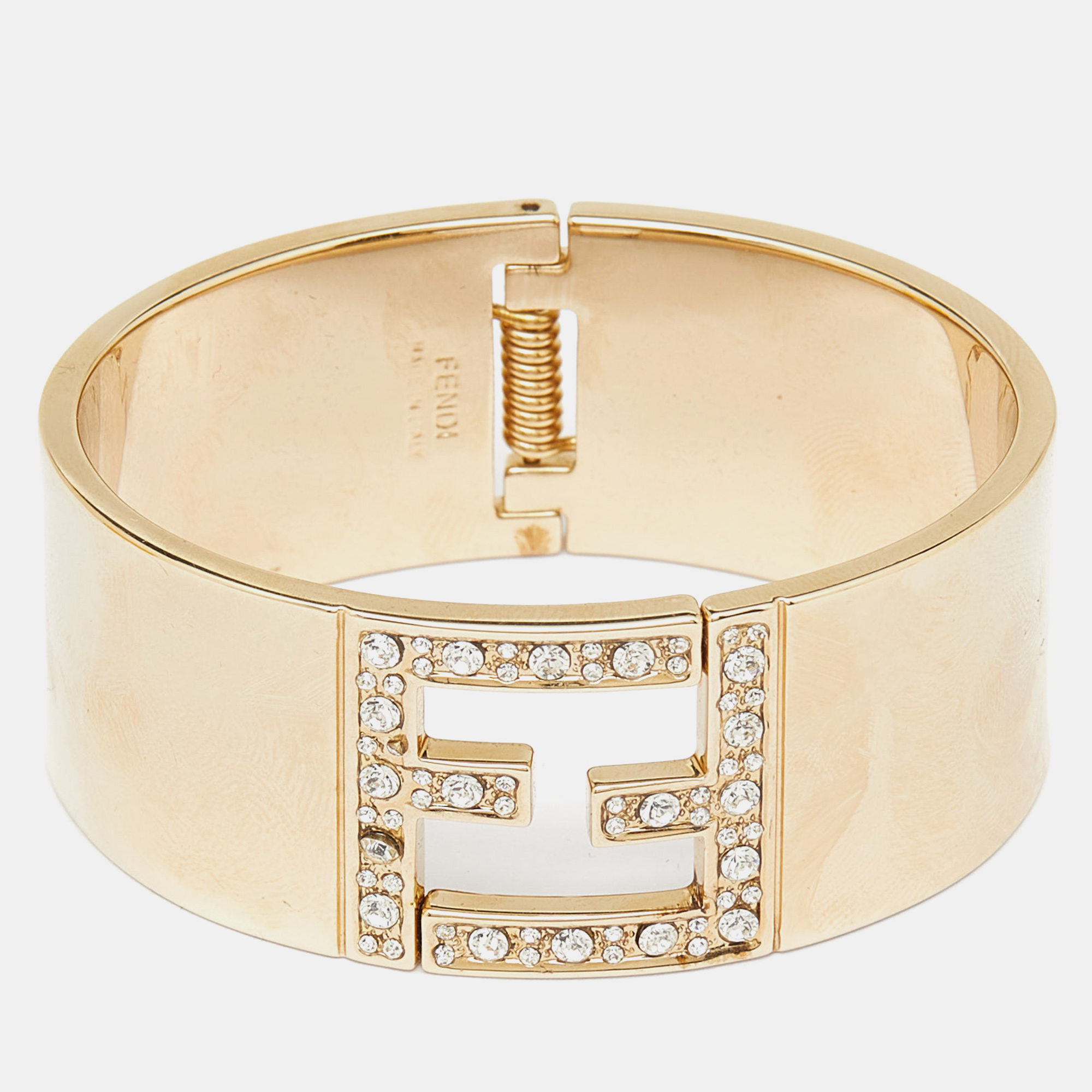 Fendi fendista crystal gold tone bracelet s