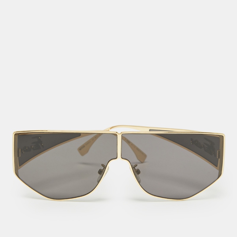 Fendi black/gold fe40051 disco geometric sunglasses