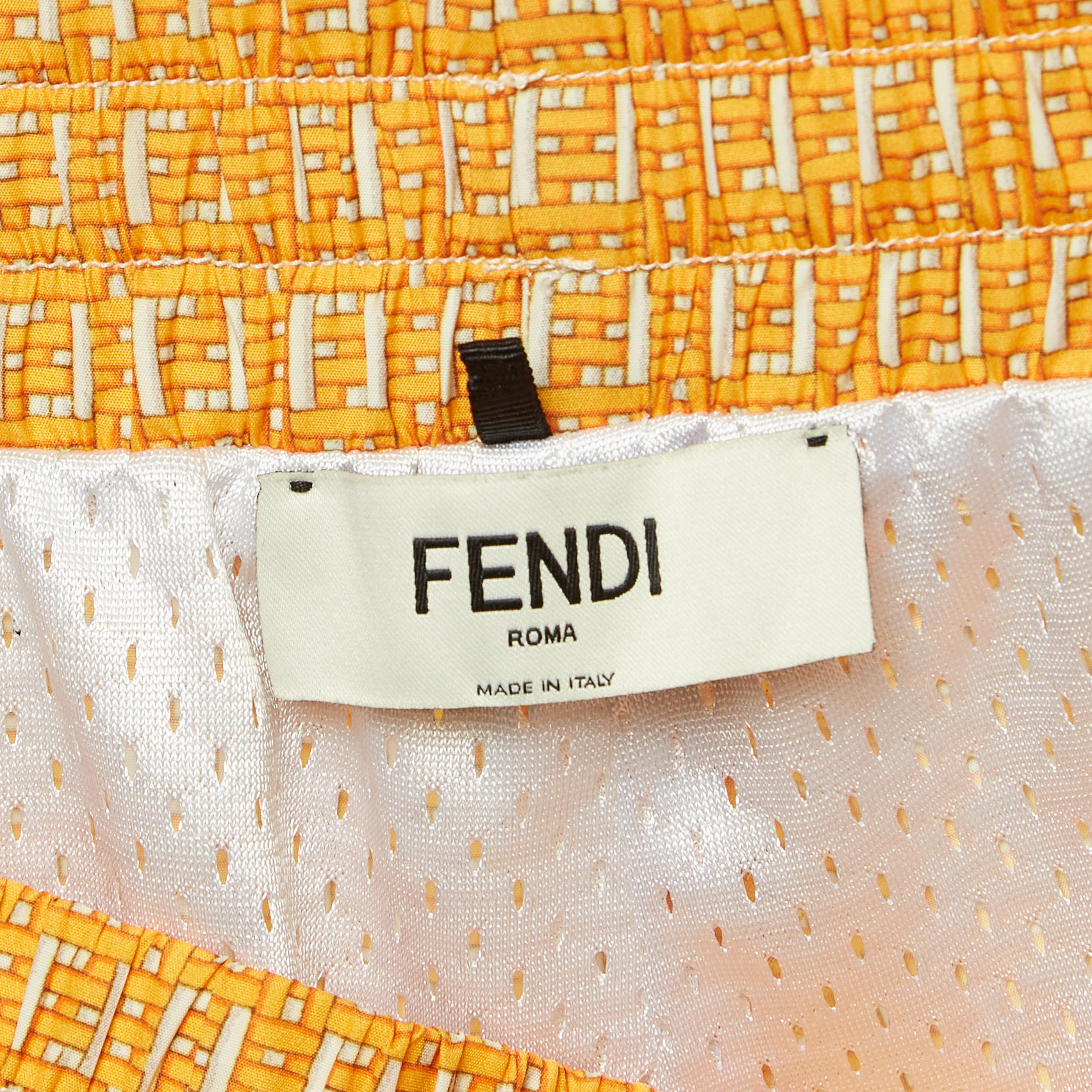 Fendi Yellow FF Print Synthetic Gym Shorts L