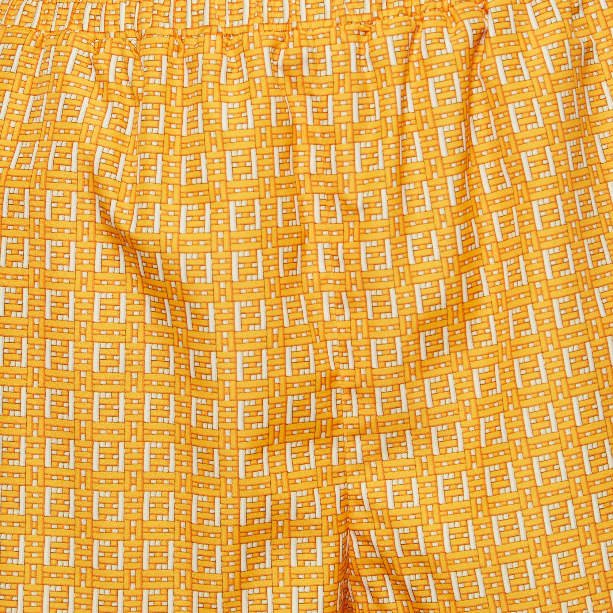 Fendi Yellow FF Print Synthetic Gym Shorts L