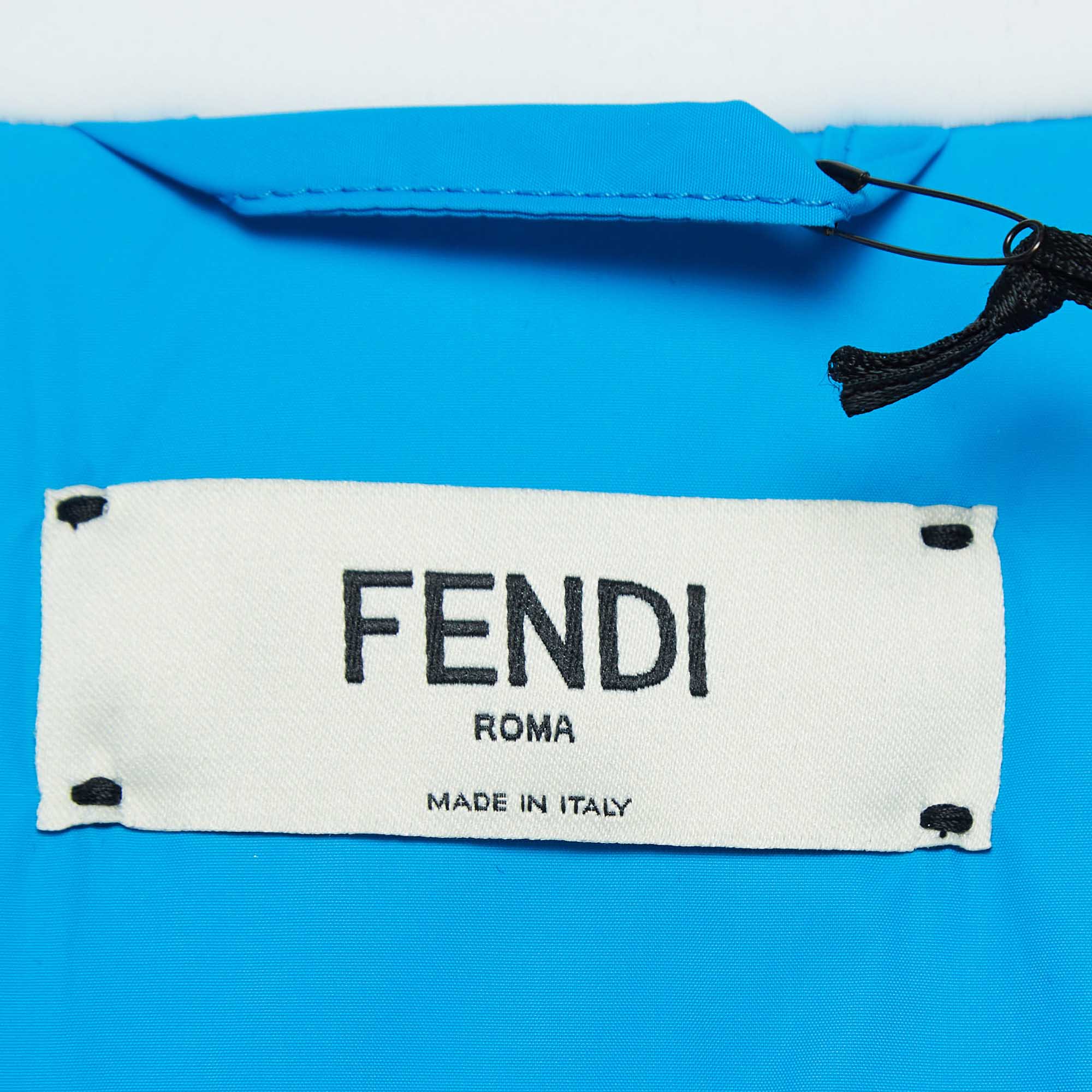 Fendi Blue/White Synthetic Padded Ski Jacket S