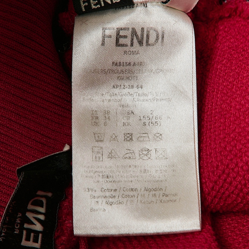 Fendi Pink Cotton Knit Logo Band Detail Track Pants S