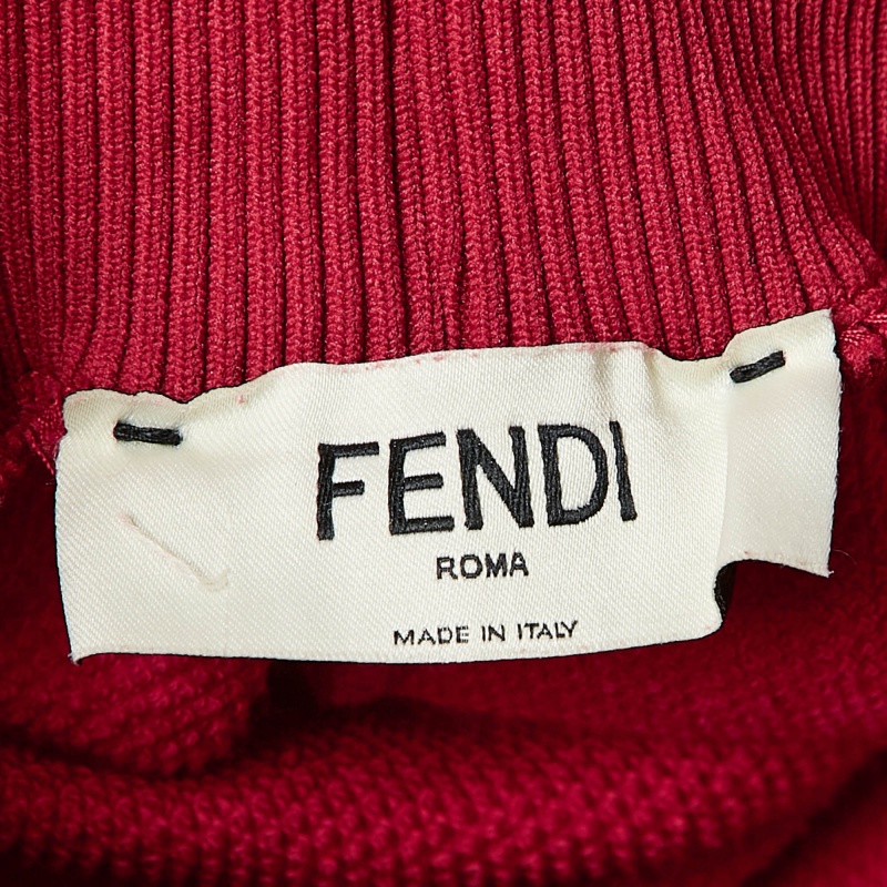 Fendi Pink Cotton Knit Logo Band Detail Track Pants S