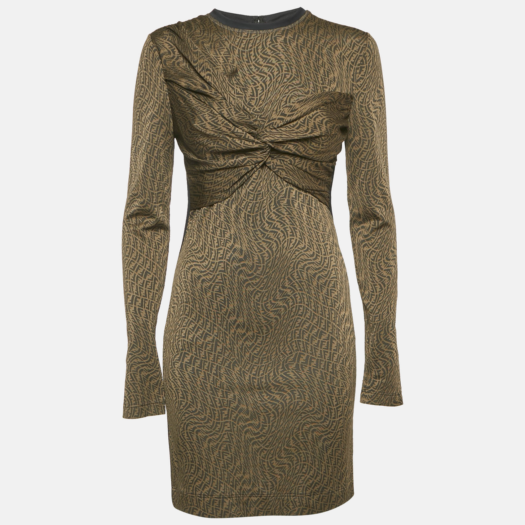 Fendi x Sarah Coleman Brown FF Vertigo Jersey Twist Detail Mini Dress M
Fendi x Sarah Coleman Brown FF Vertigo Jersey Twist Detail Mini Dress M
