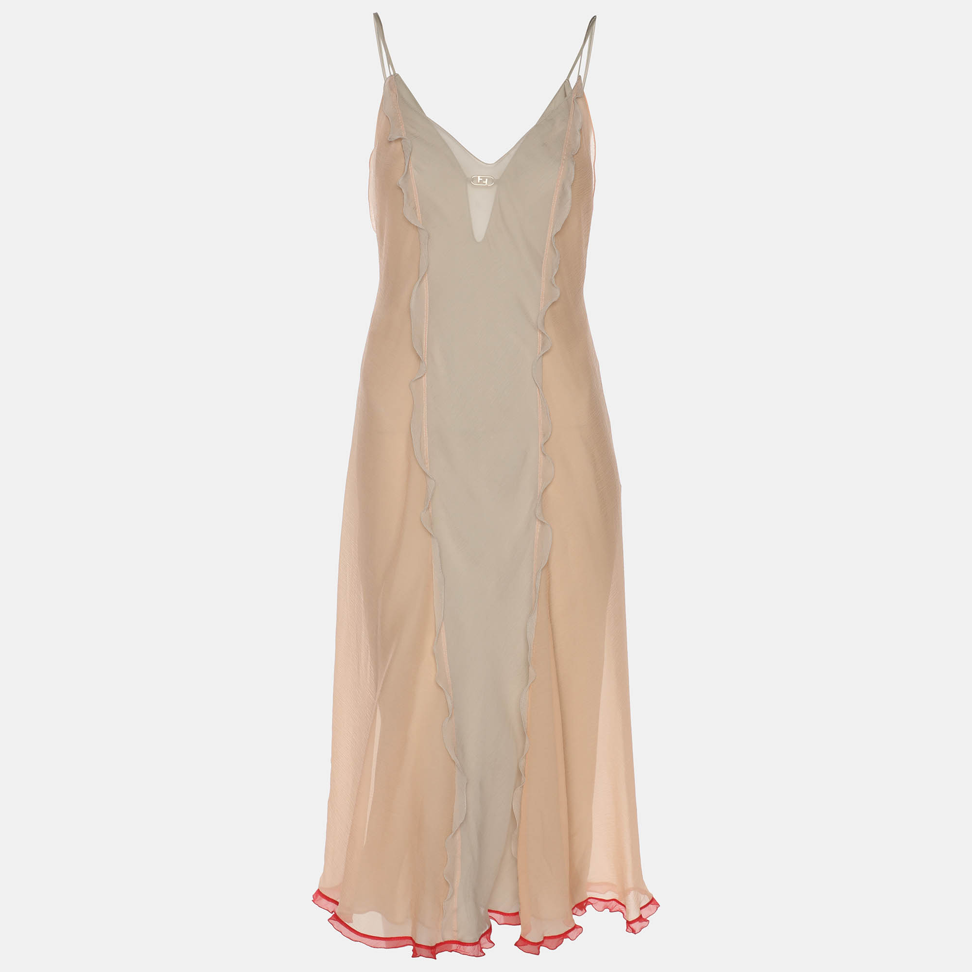 Fendi Beige/Peach Silk Sleeveless Midi Dress S
Fendi Beige/Peach Silk Sleeveless Midi Dress S