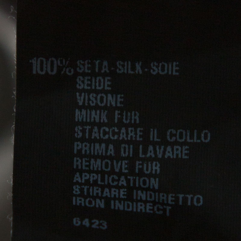Fendi Grey Silk Ombre Fur Detail Layered Short Sleeve Dress M