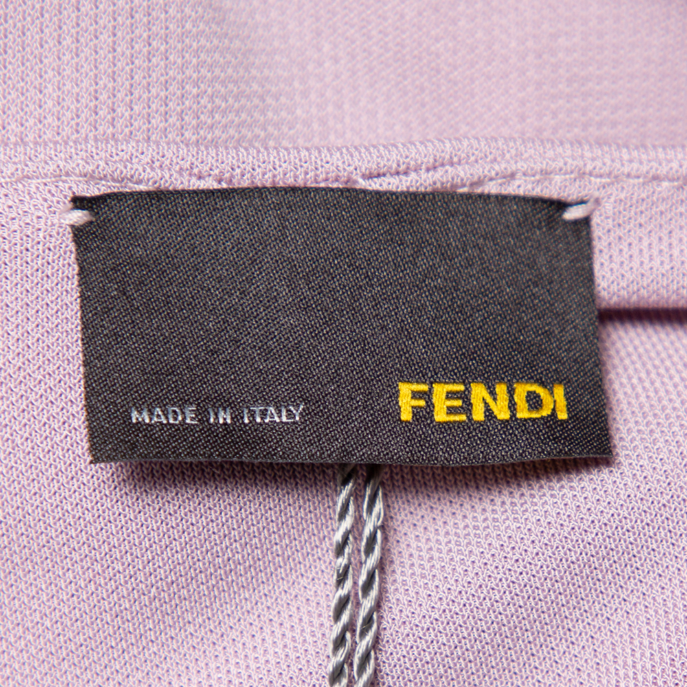 Fendi Lilac Knit Ruched Detail Mini Dress M