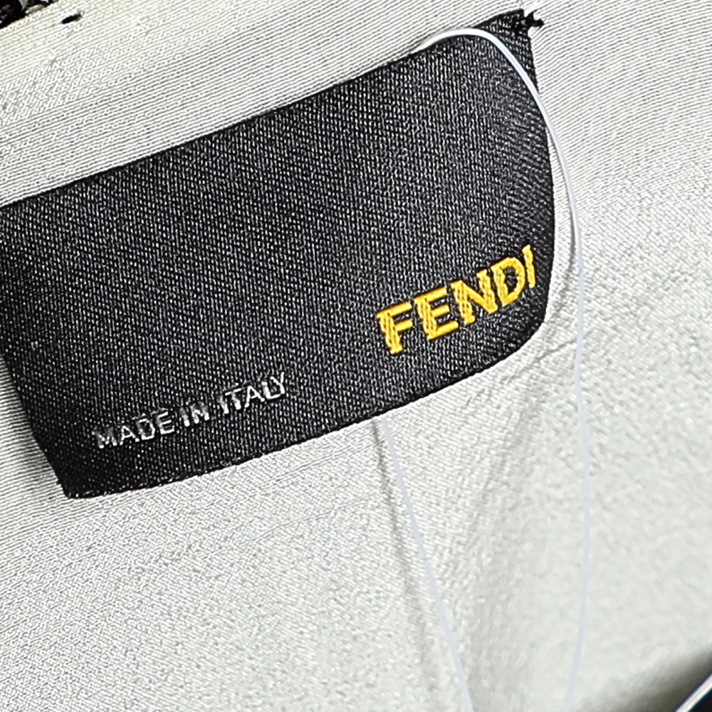 Fendi Monochrome Sequin Embellished Silk Draped Mini Dress M