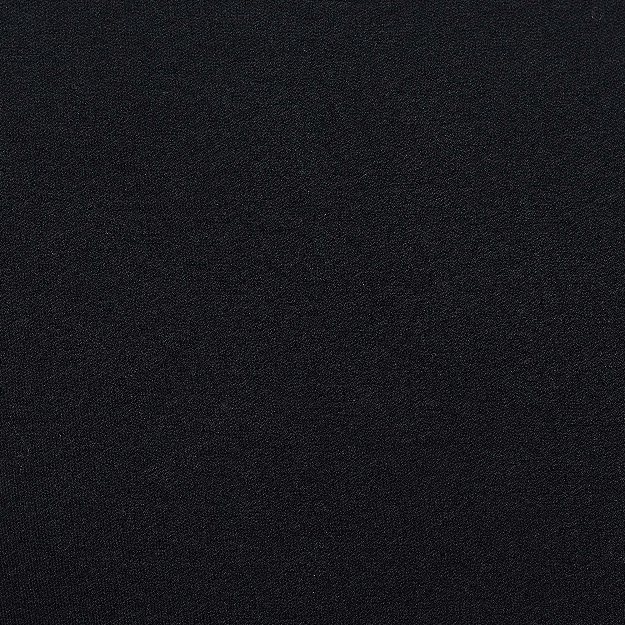 Fendi Black Neoprene Karlito Fur Applique Cropped Jumper M