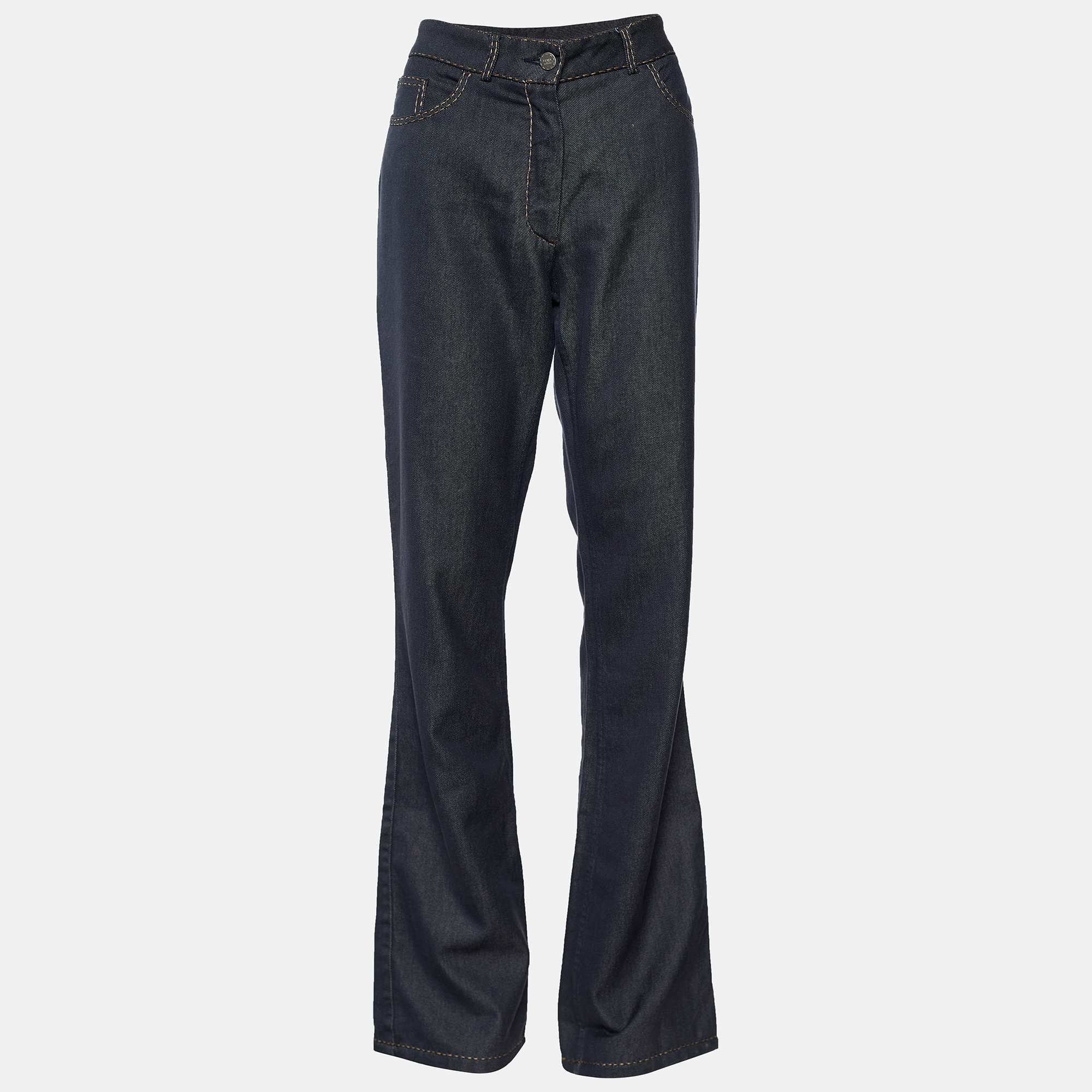 Fendi Black Denim Boot Cut Jeans M/Waist 32