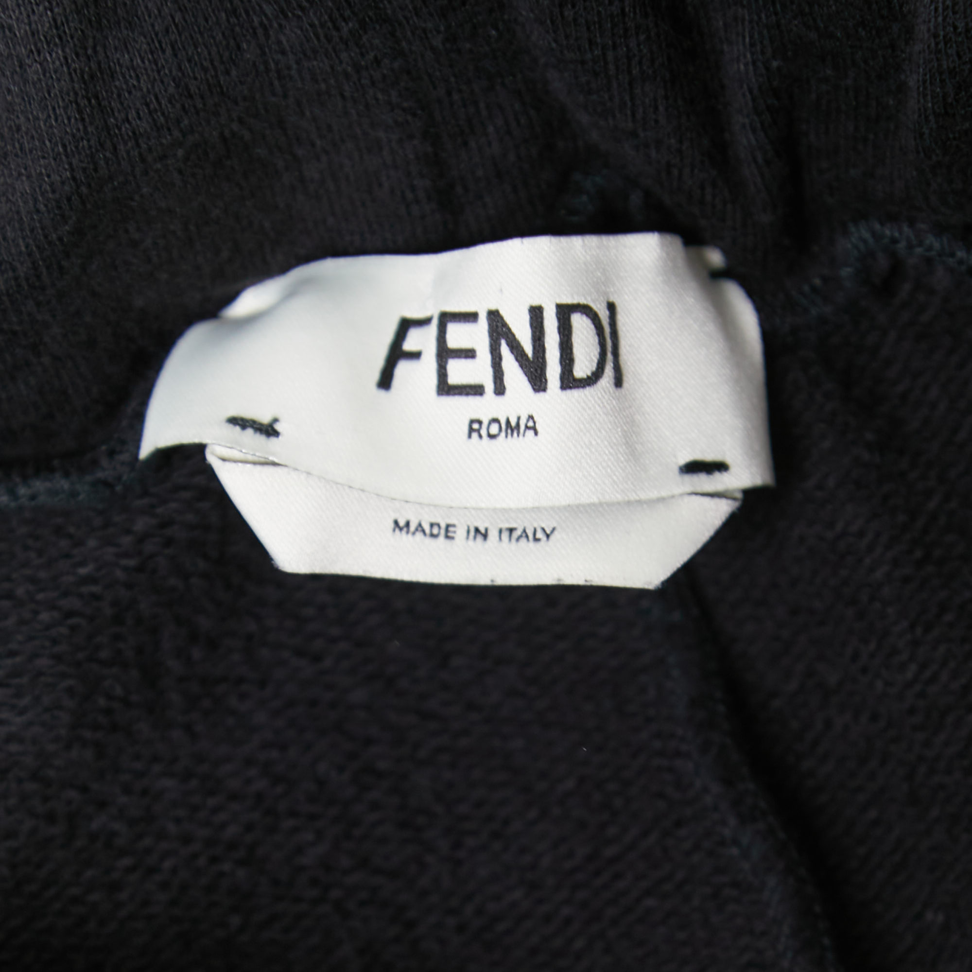 Fendi Black Cotton Karlito Stripe Detail Joggers M