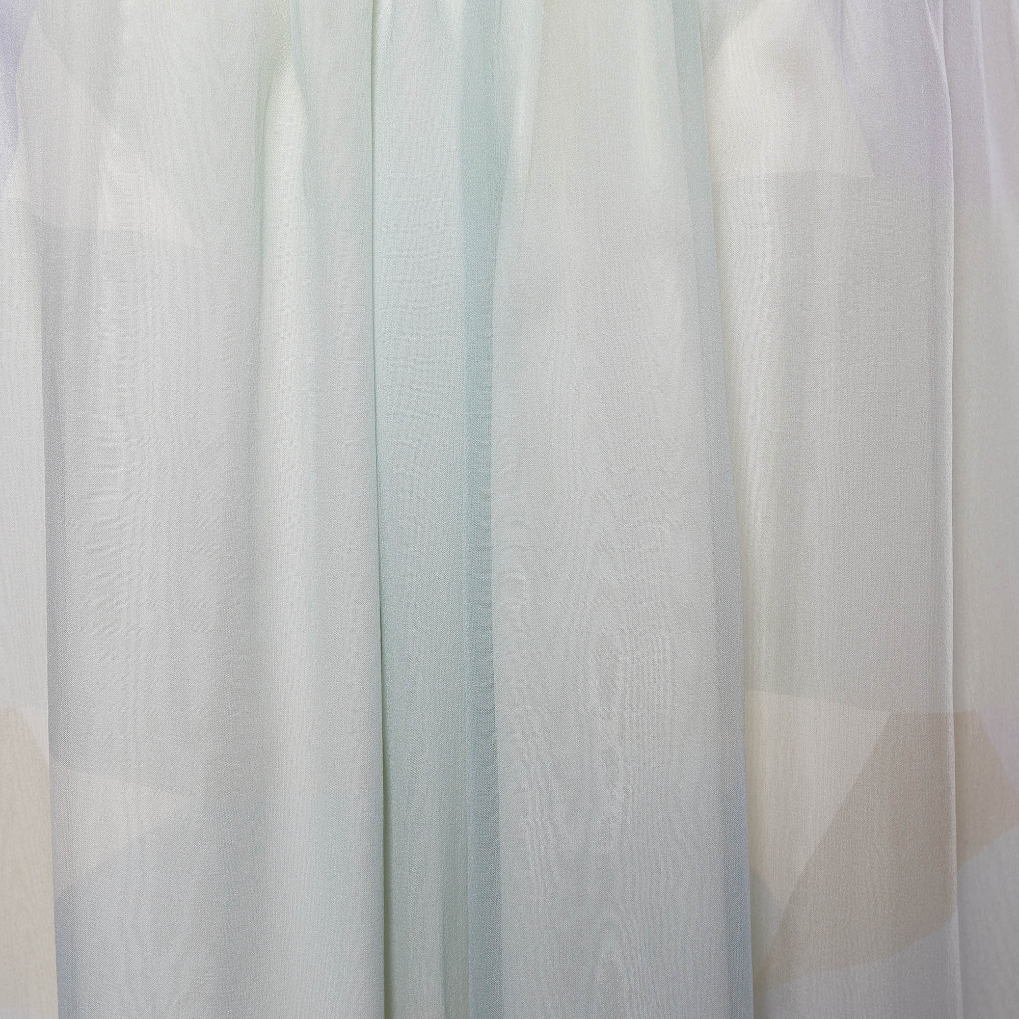 Fendi Multicolour Pastel Silk Chiffon Shift Dress L