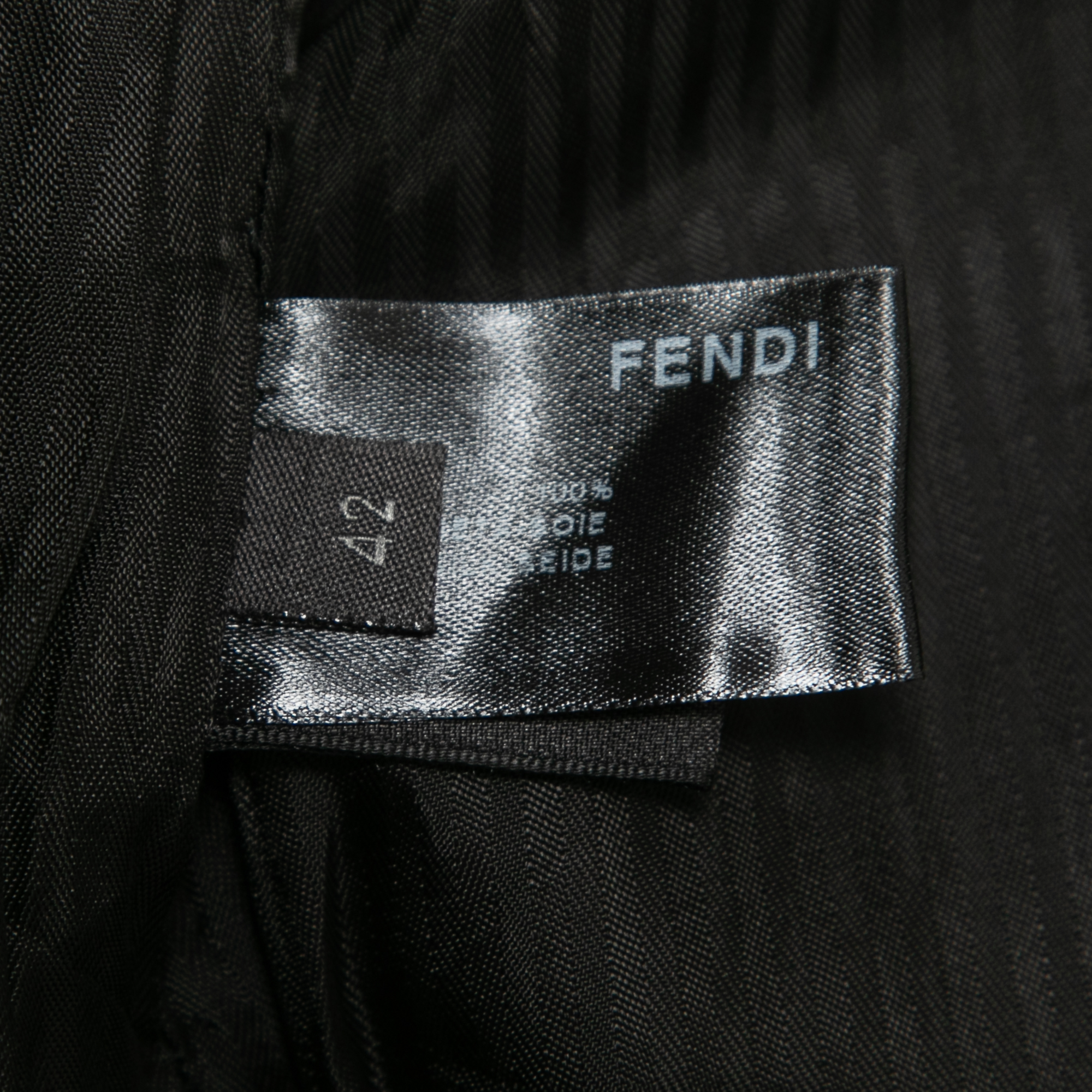 Fendi Grey Graffiti Printed Silk Pencil Skirt M
