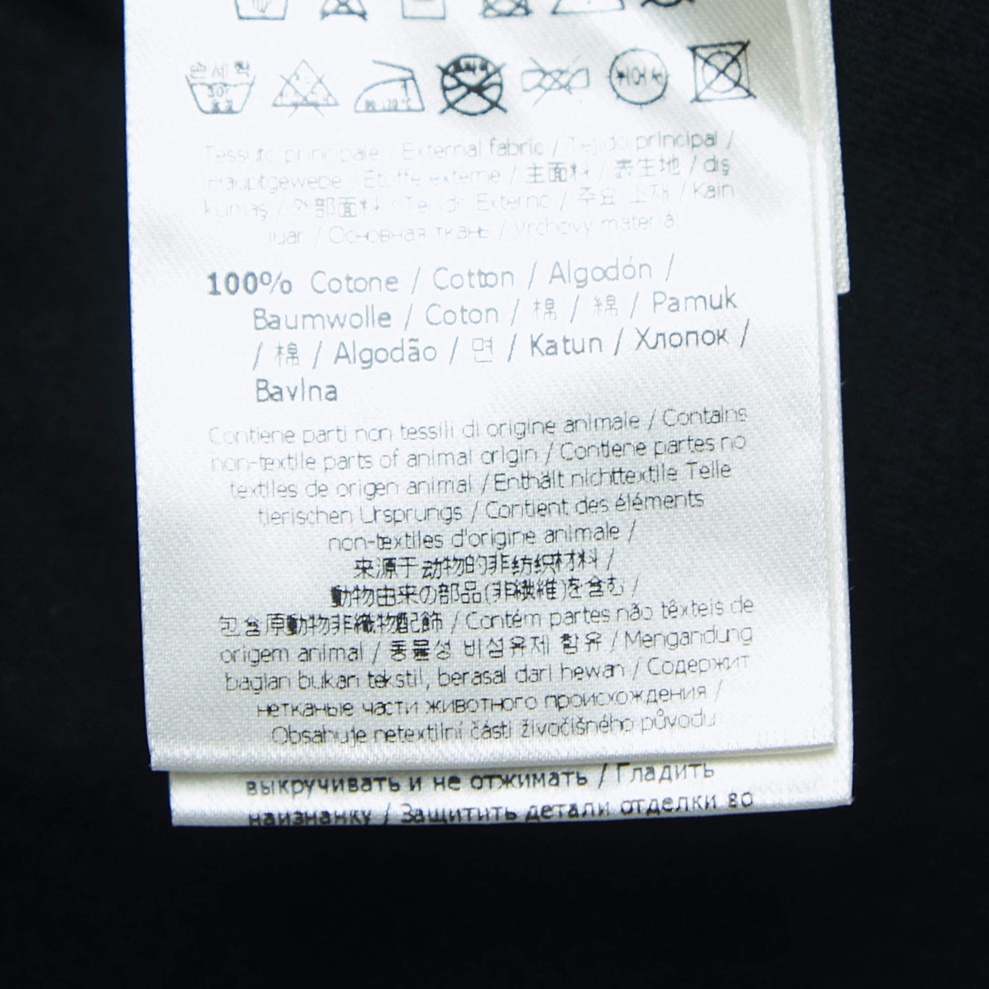 Fendi Black Print Cotton Patch Detailed Short Sleeve T-Shirt S