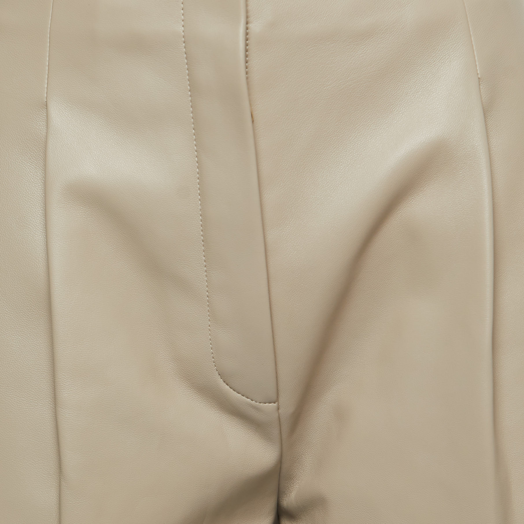 Fendi Beige Leather Pleated Shorts S
