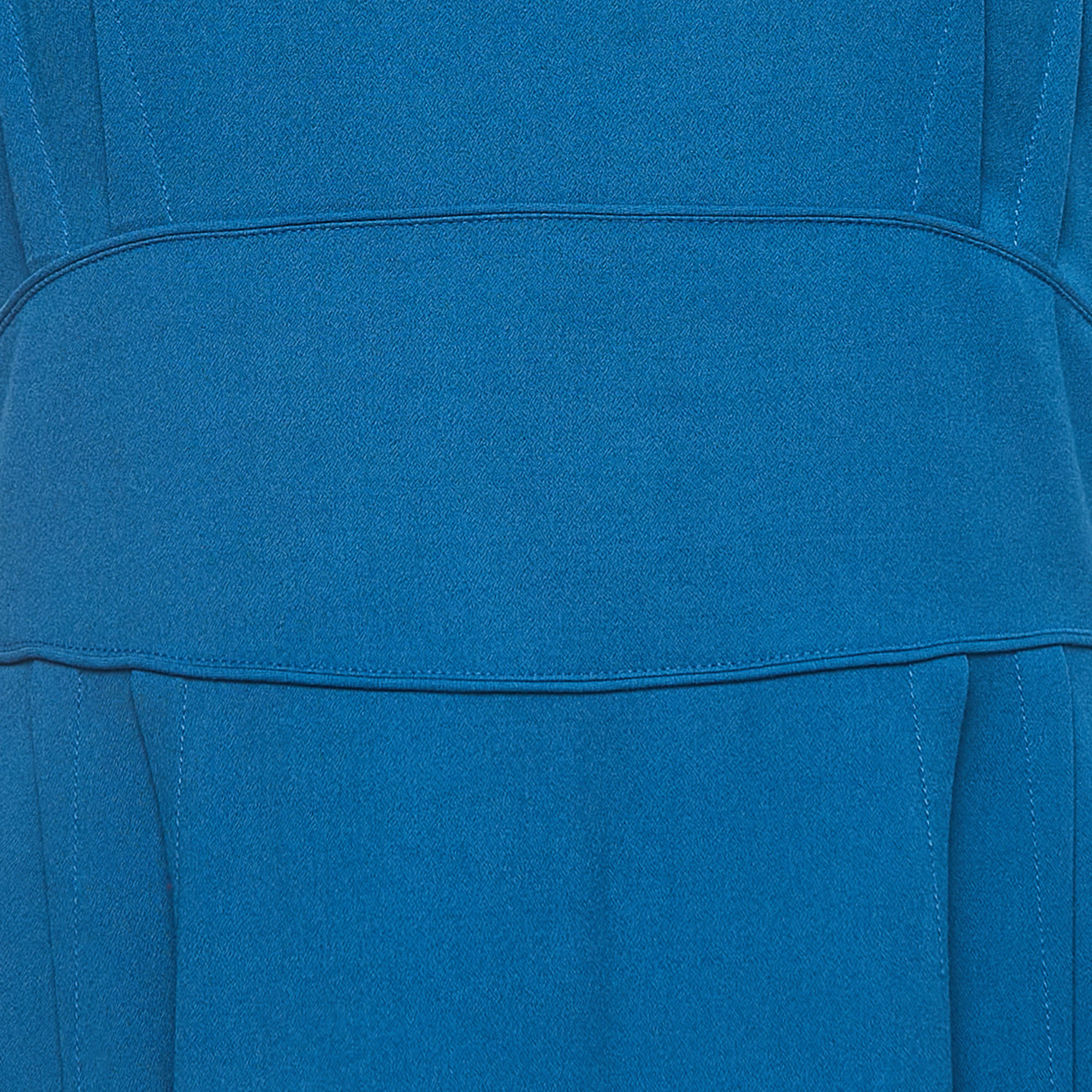 Fendi Blue Crepe Sleeveless Short Dress M