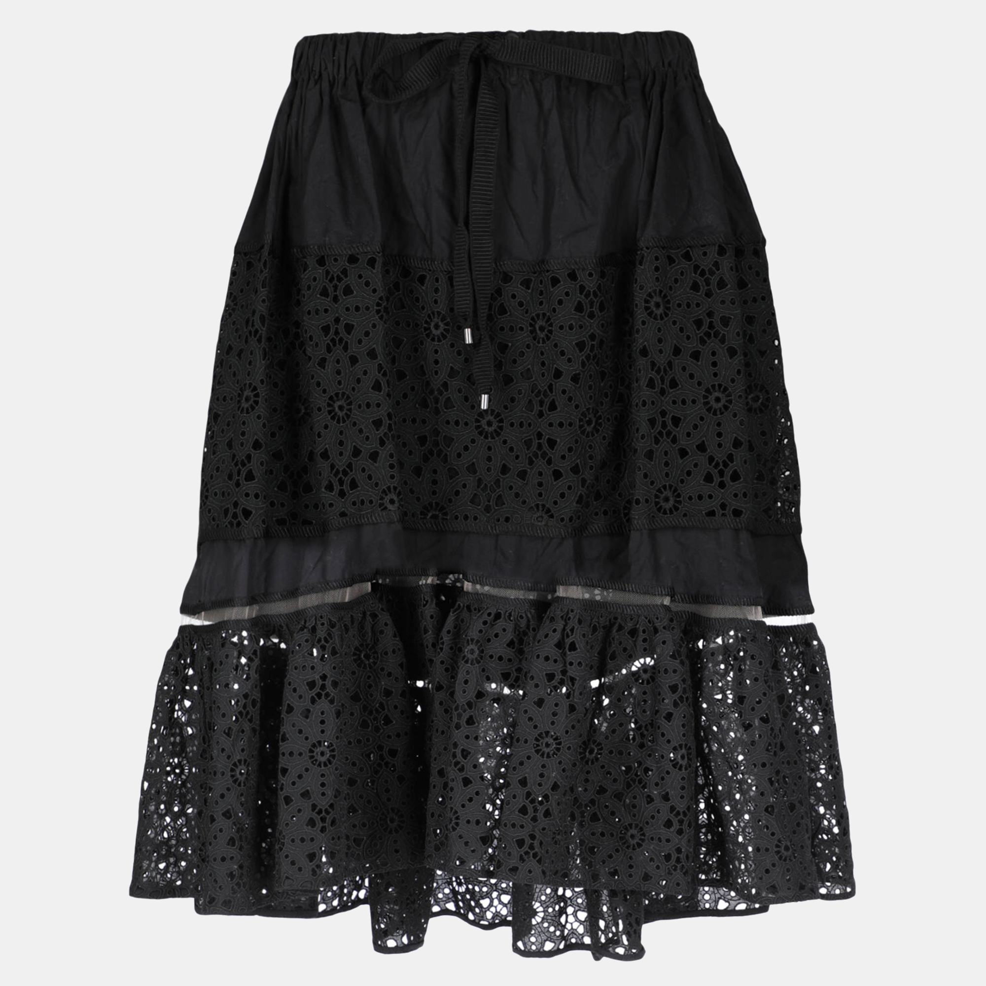 Fendi  Women's Cotton Midi Skirt - Black - S