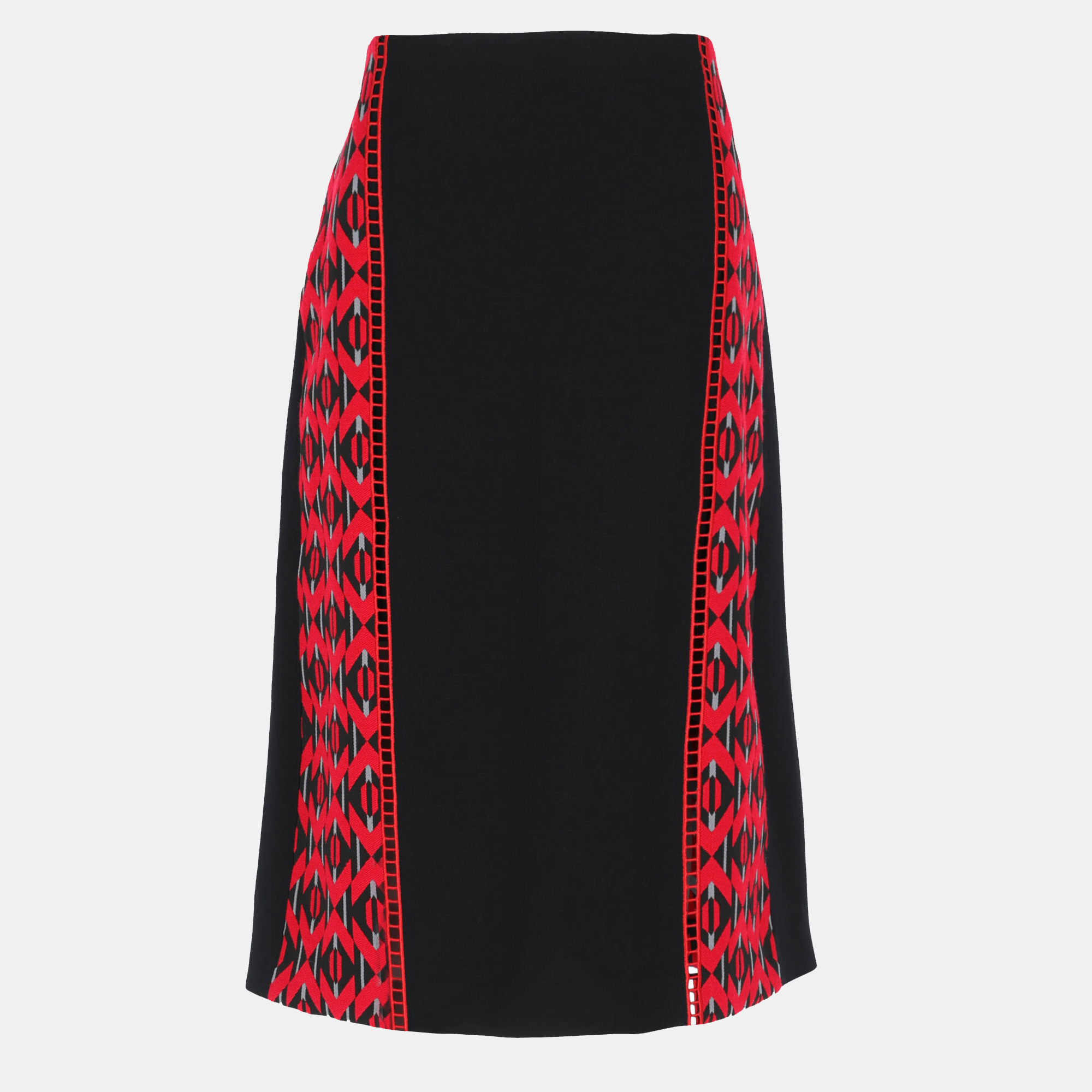 Fendi  Women's Wool Midi Skirt - Black - M
