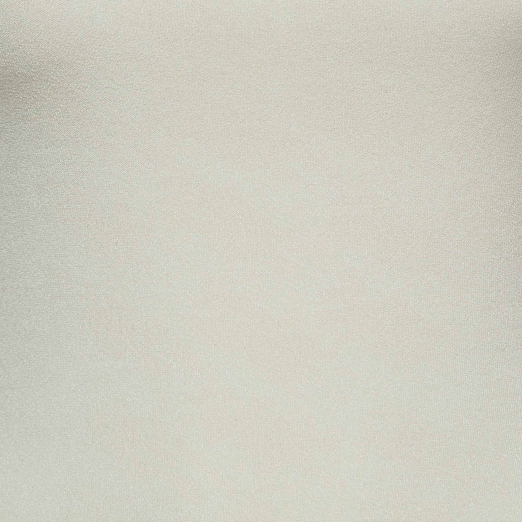 Fendi Off-White Knit Cut-out Logo Detail Mini Sheath Dress S