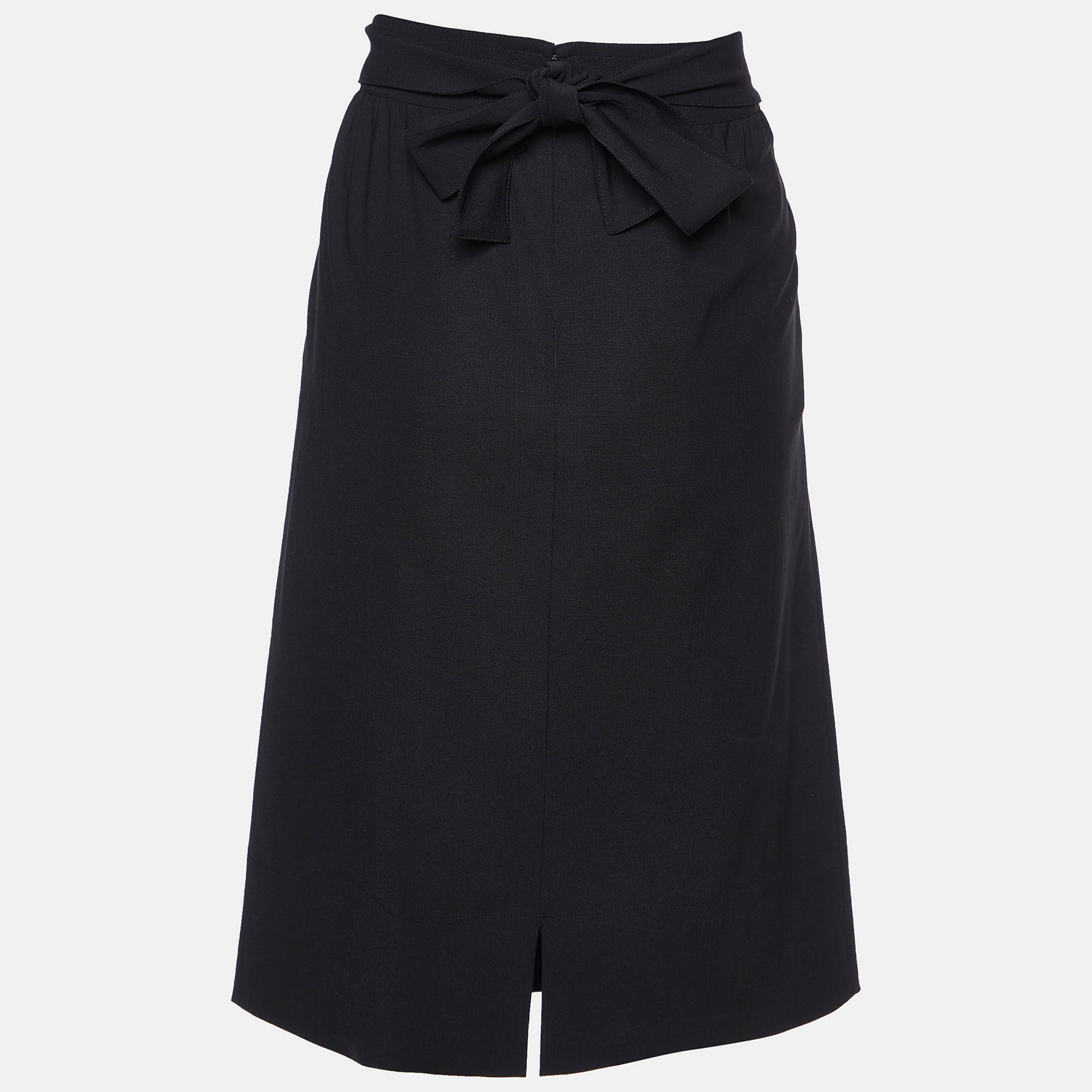 Fendi black wool knee length skirt m