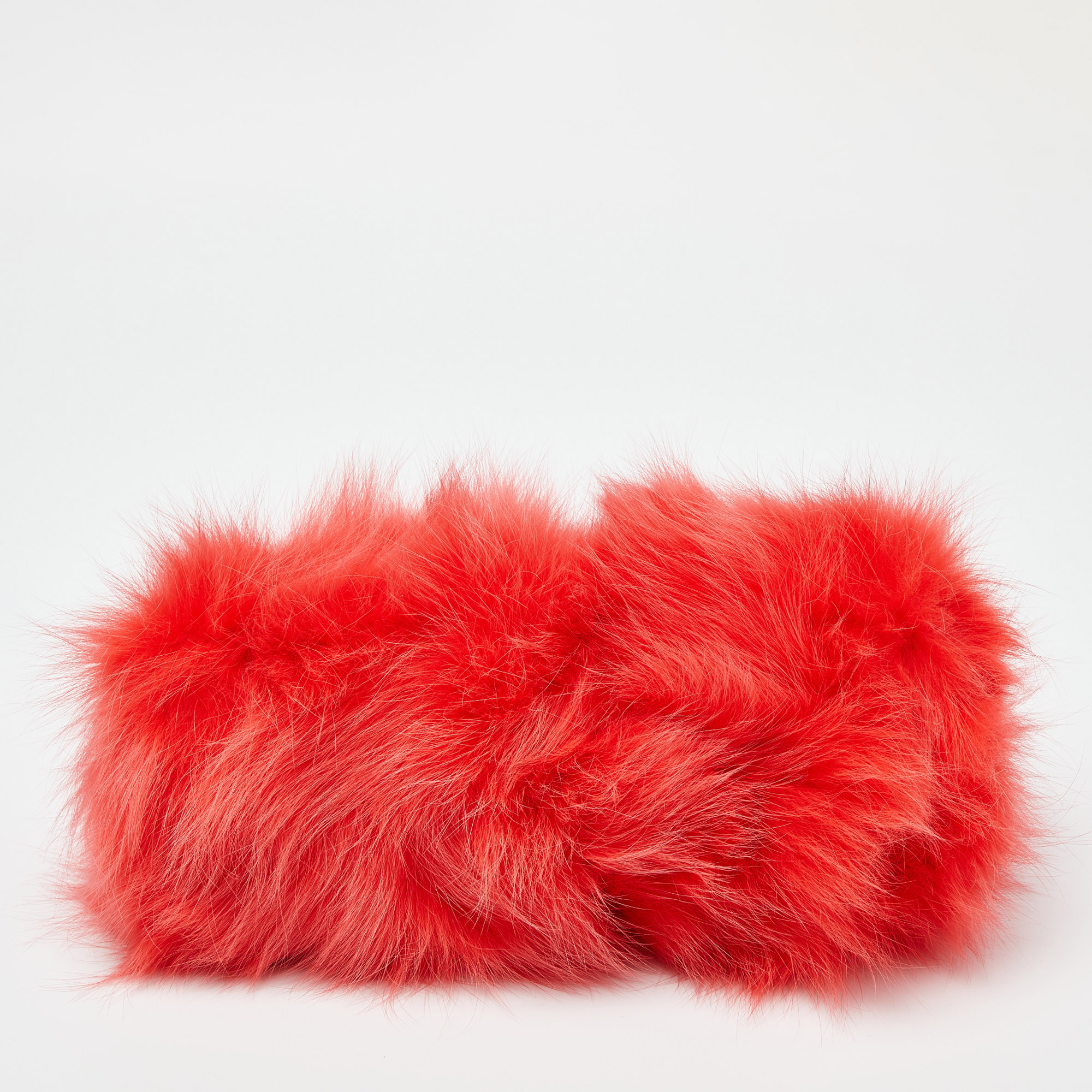 Fendi Red For Fur And Leather Small First Clutch