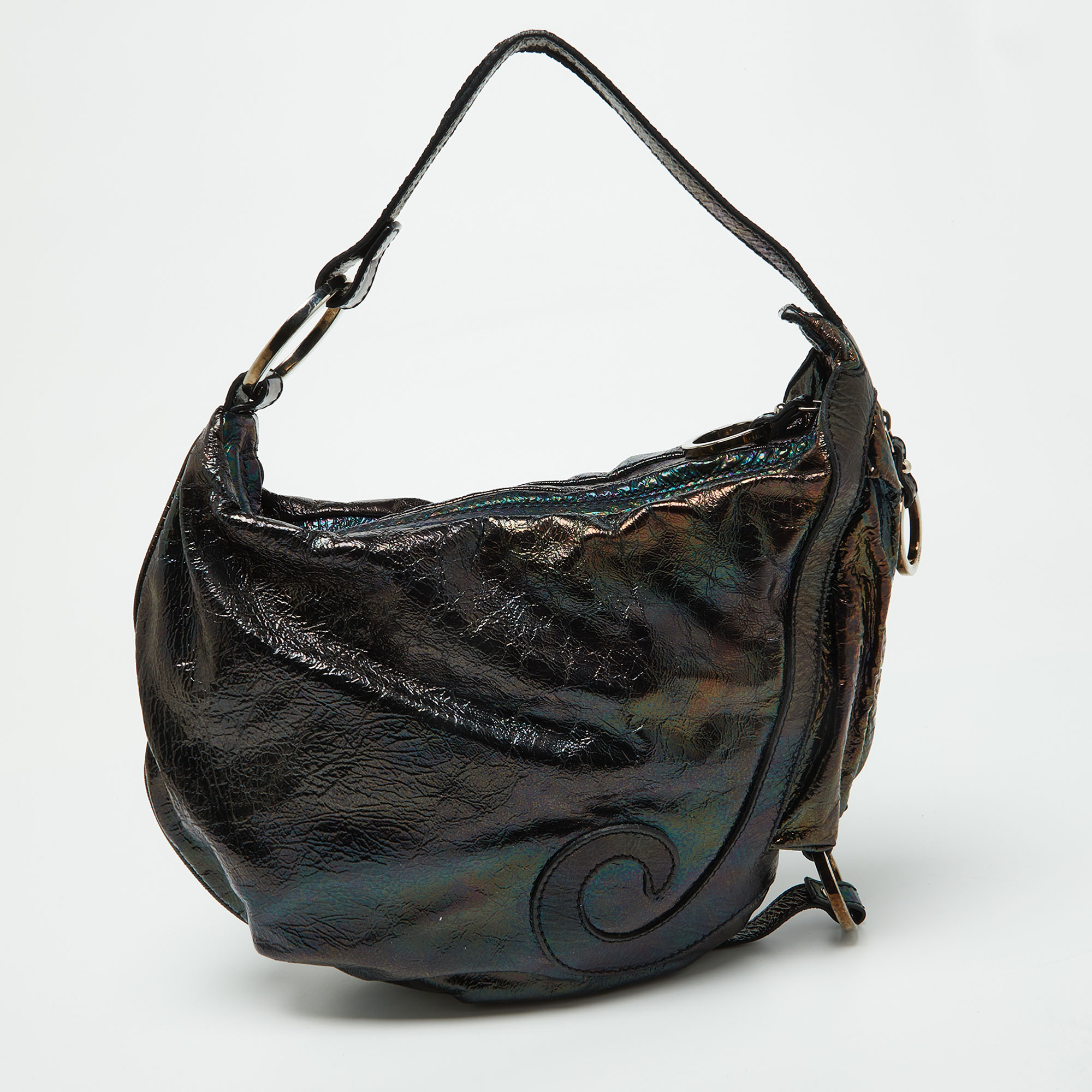 Fendi Multicolor Iridescent Leather Biga Hobo