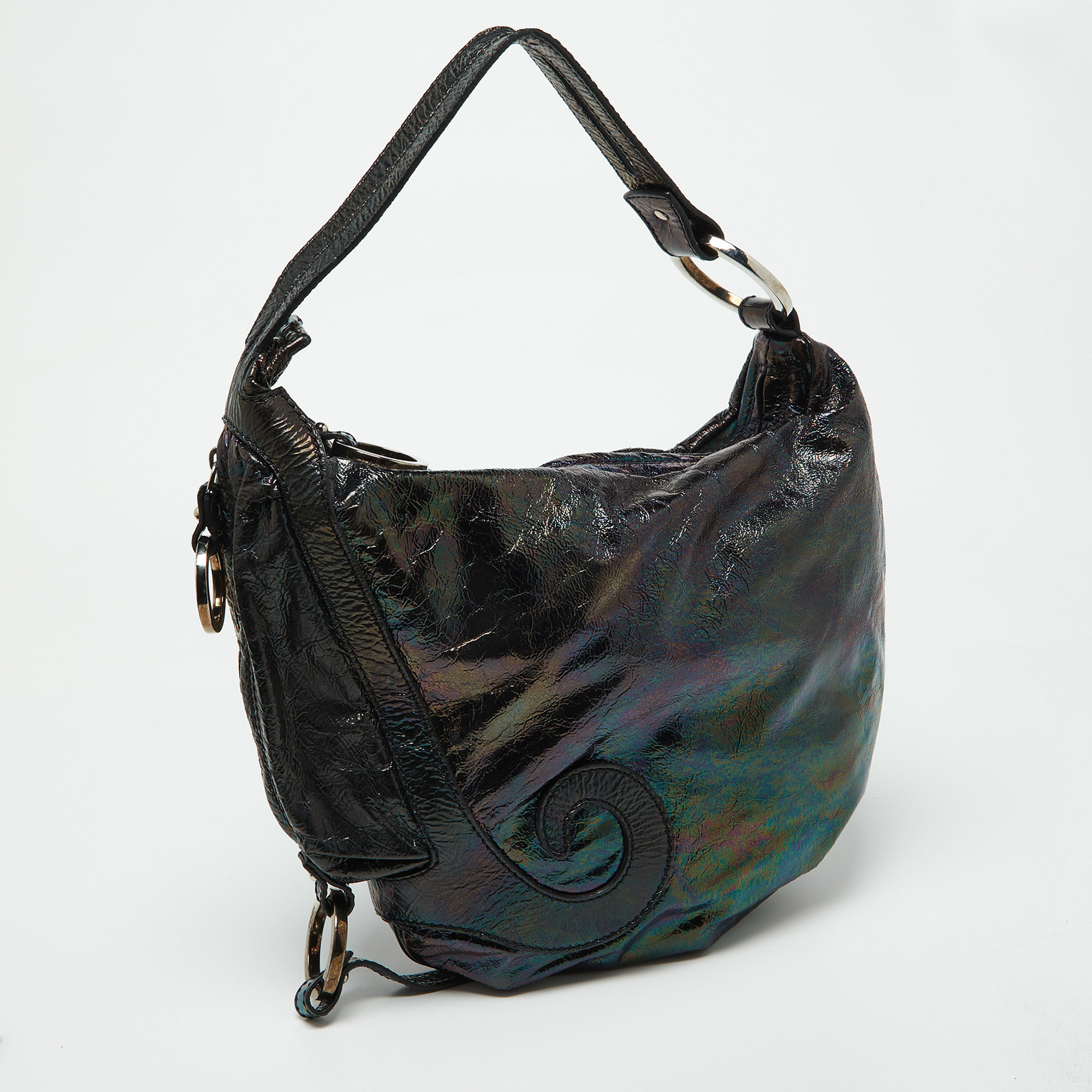 Fendi Multicolor Iridescent Leather Biga Hobo